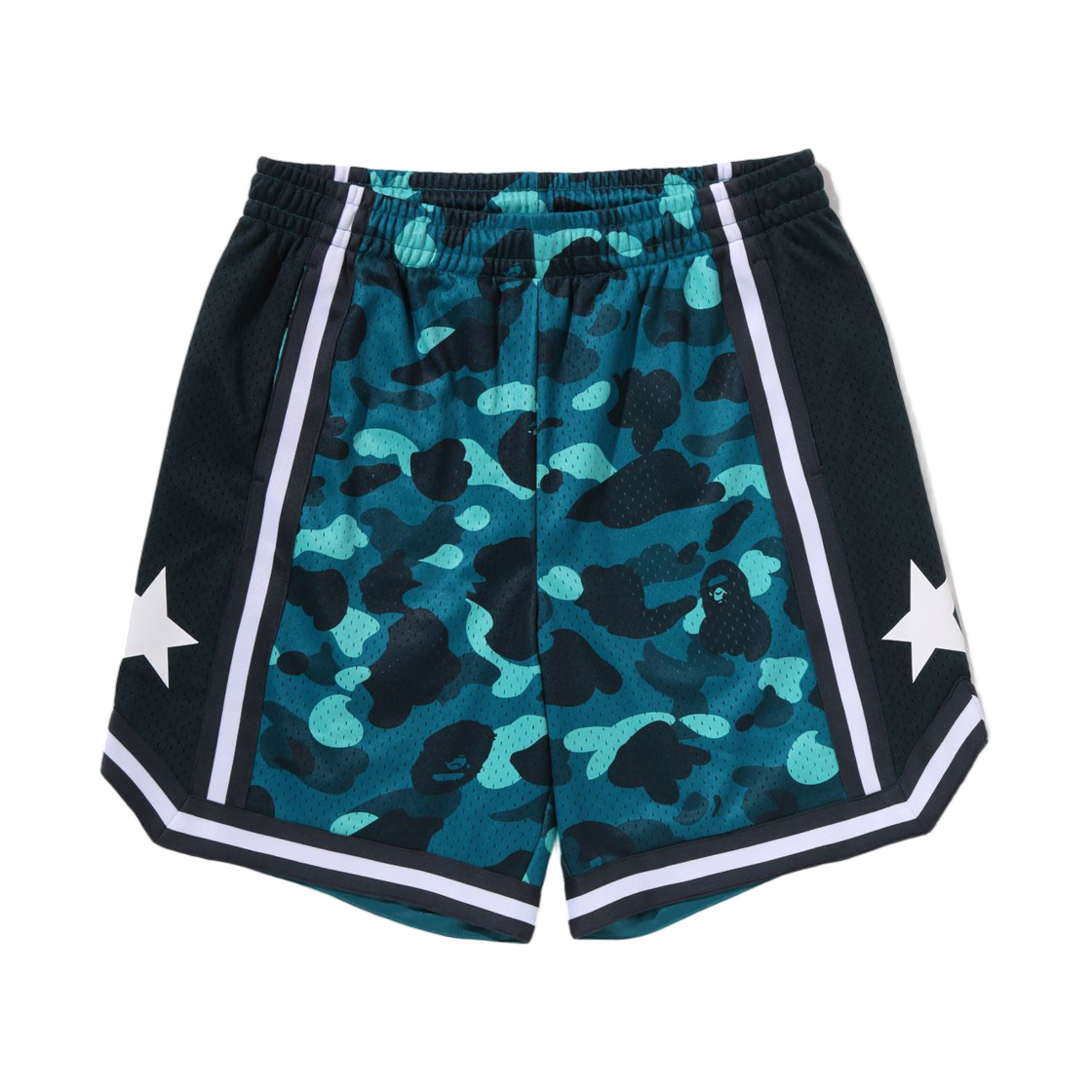 베이프 컬러 카모 메쉬 릴렉스드 핏 쇼츠 그린(BAPE Color Camo Mesh Relaxed Fit Shorts Green)