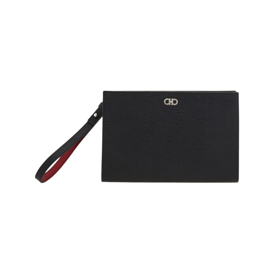 페라가모 더블 간치니 파우치 블랙 레드(Ferragamo Double Gancini Pouch Black Red)