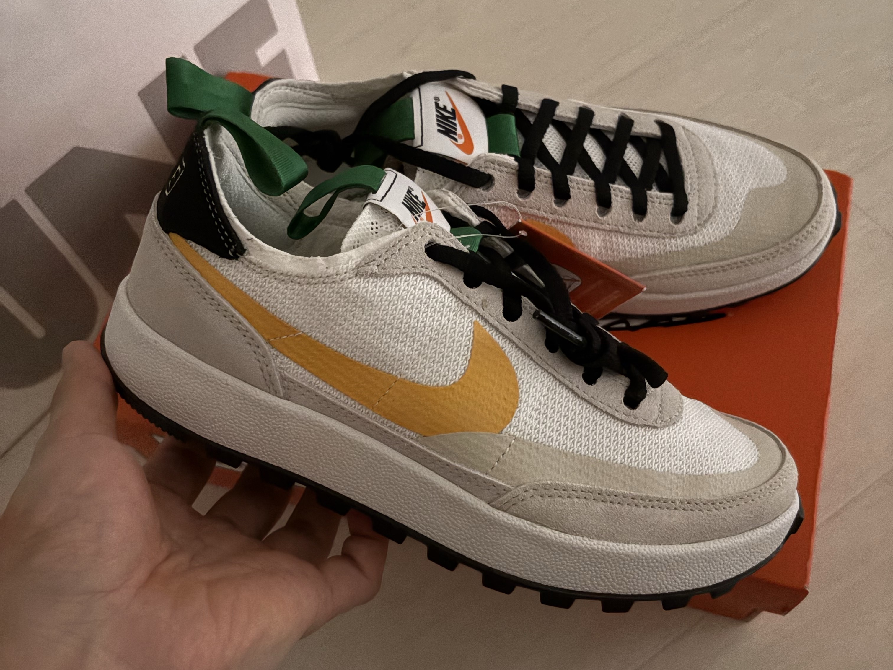 Nike x Tom Sachs General Purpose Shoe Pine Green University Gold 착용 스타일
