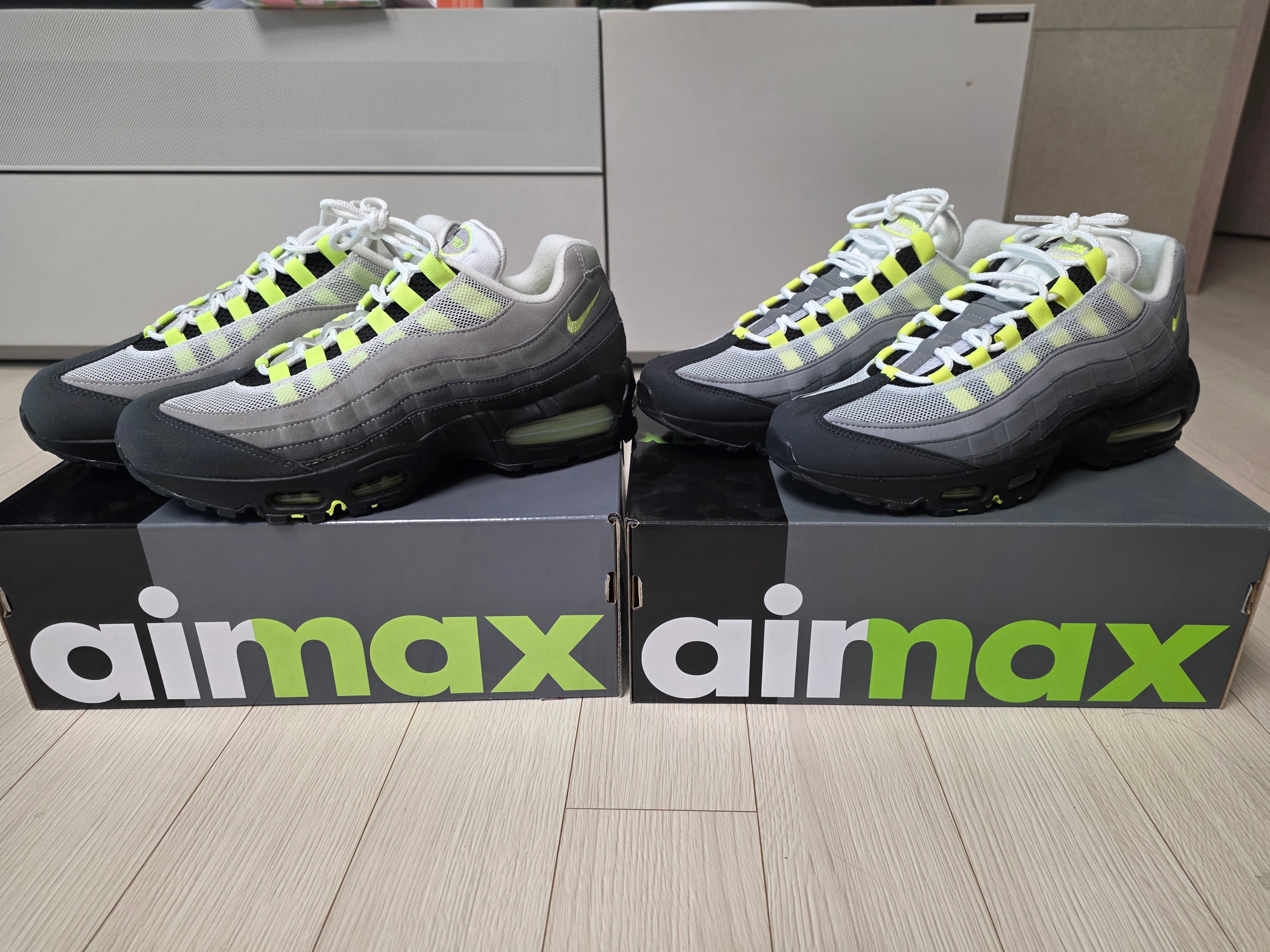 Nike Air Max 95 OG Neon, Nike Air Max 95 OG Neon Yellow 2020 착용 스타일 - 1