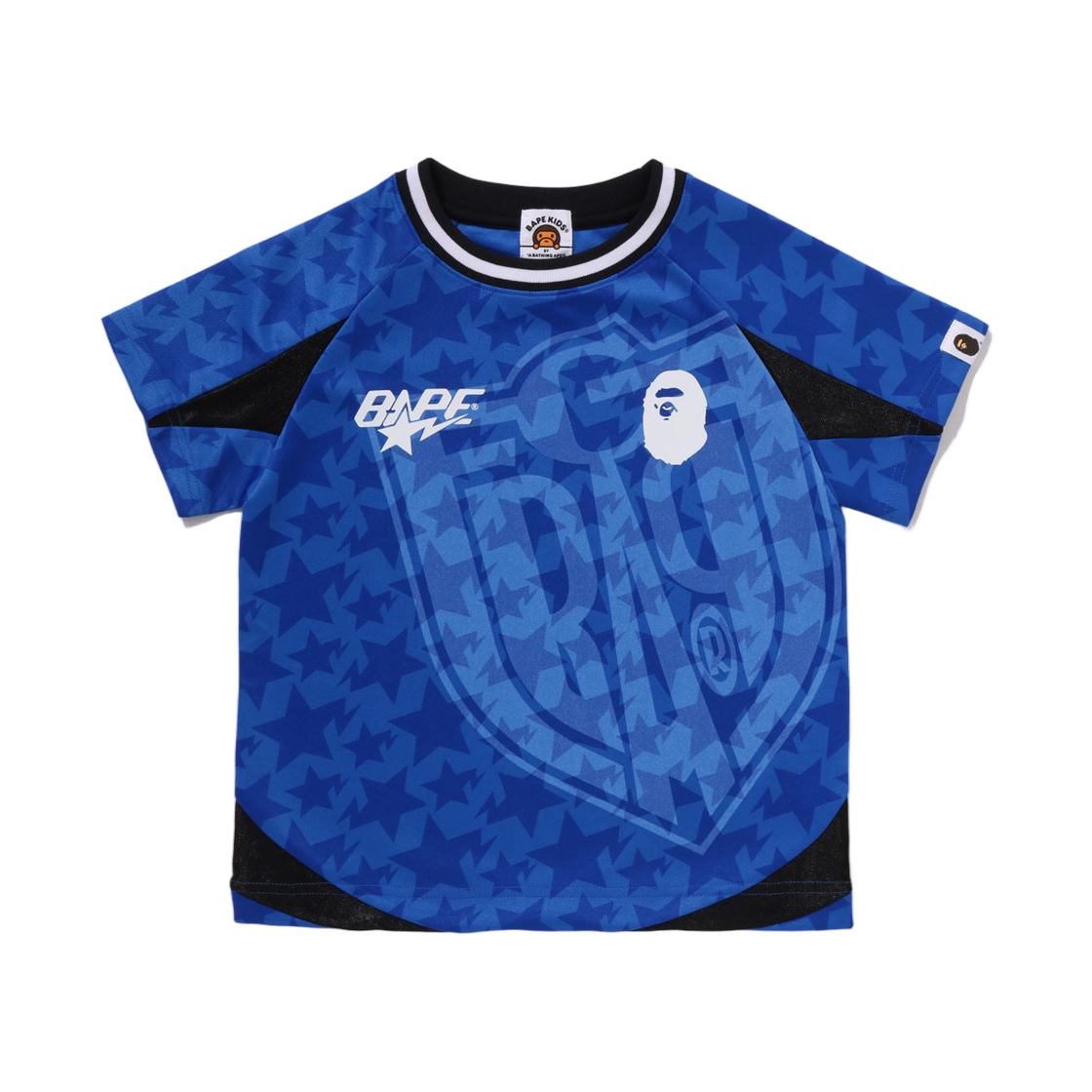 (키즈) 베이프 스타 올오버 사커 게임 티셔츠 블루((Kids) BAPE Sta Allover Soccer Game T-Shirt Blue) - 1