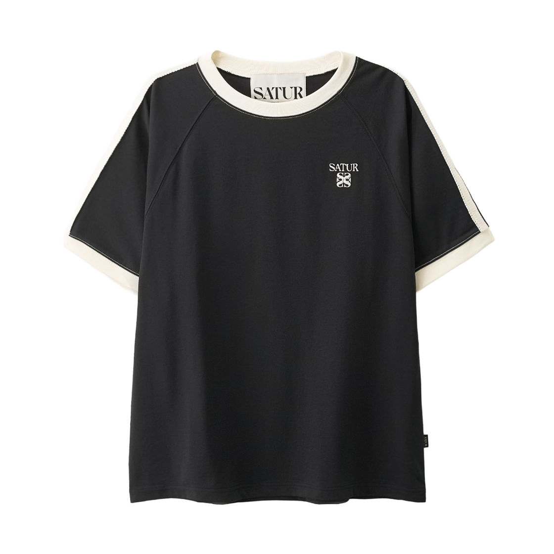 [예약배송] 세터 로턴 링거 반팔 티셔츠 블랙([예약배송] SATUR Lawton Ringer T-Shirt Black)