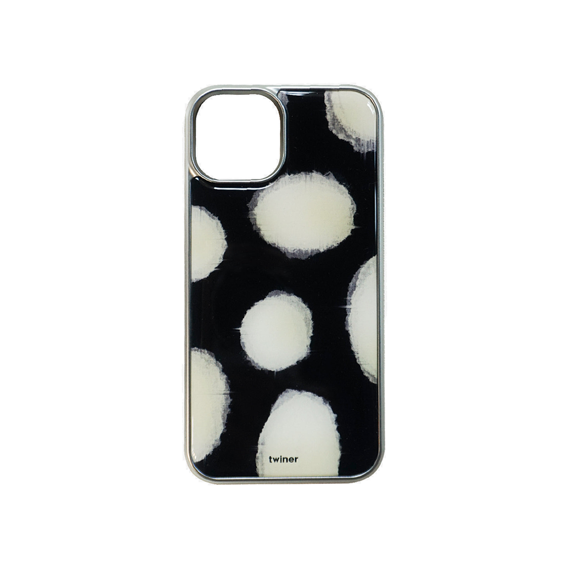 트위너 리본 빅도트 폰케이스 (에폭시 실버)(Twiner Linen big dot phone case (Epoxy silver))
