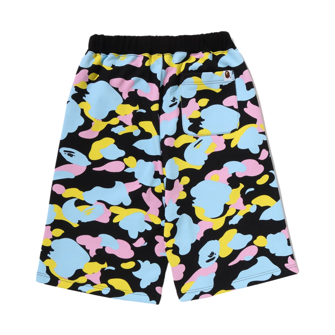 (W) 베이프 뉴 멀티 카모 스웨트 쇼츠 블랙((W) BAPE New Multi Camo Sweatshorts Black) - 2