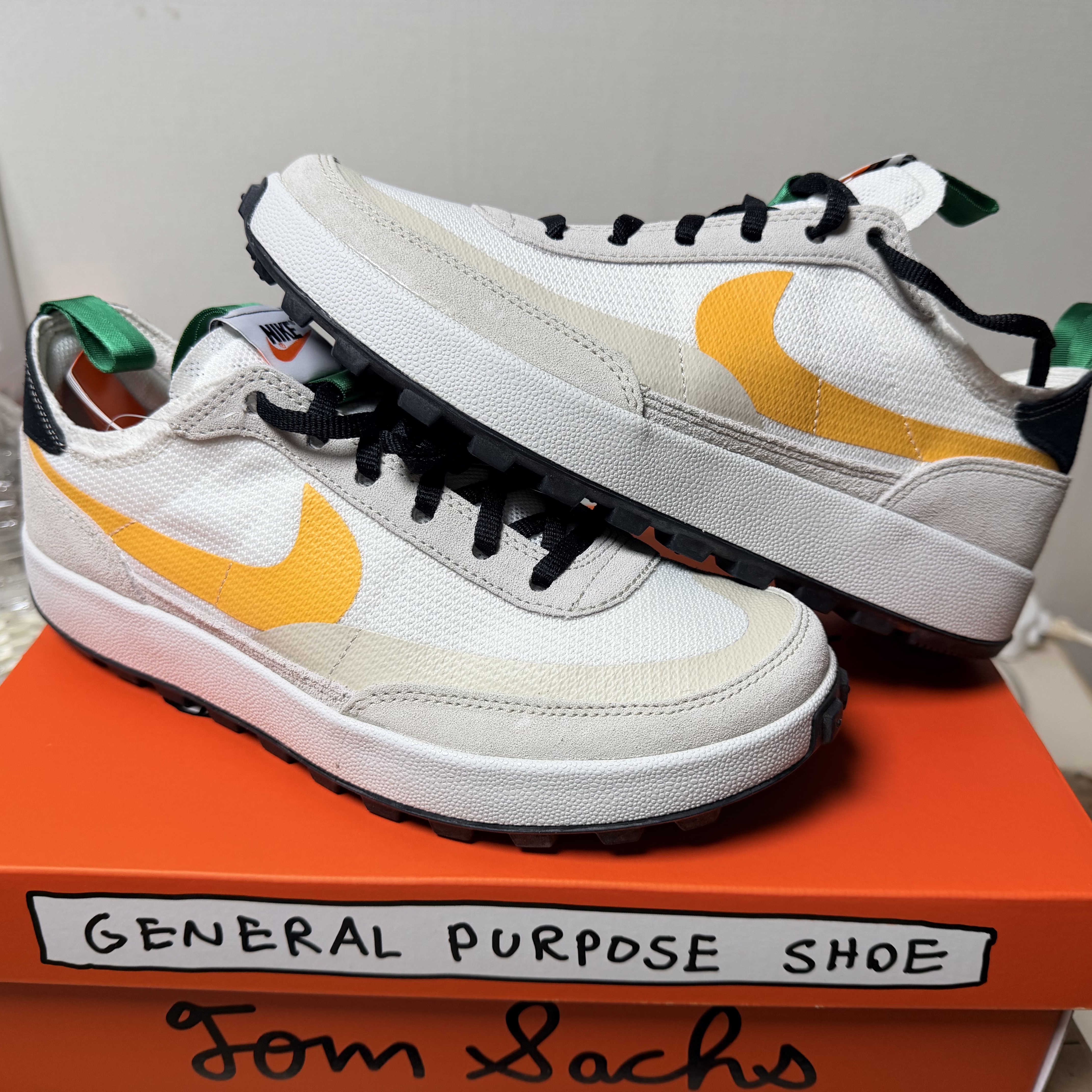 Nike x Tom Sachs General Purpose Shoe Pine Green University Gold 착용 스타일 - 1