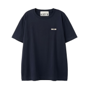 SATUR Supima Basic Crewneck T-Shirt Navy