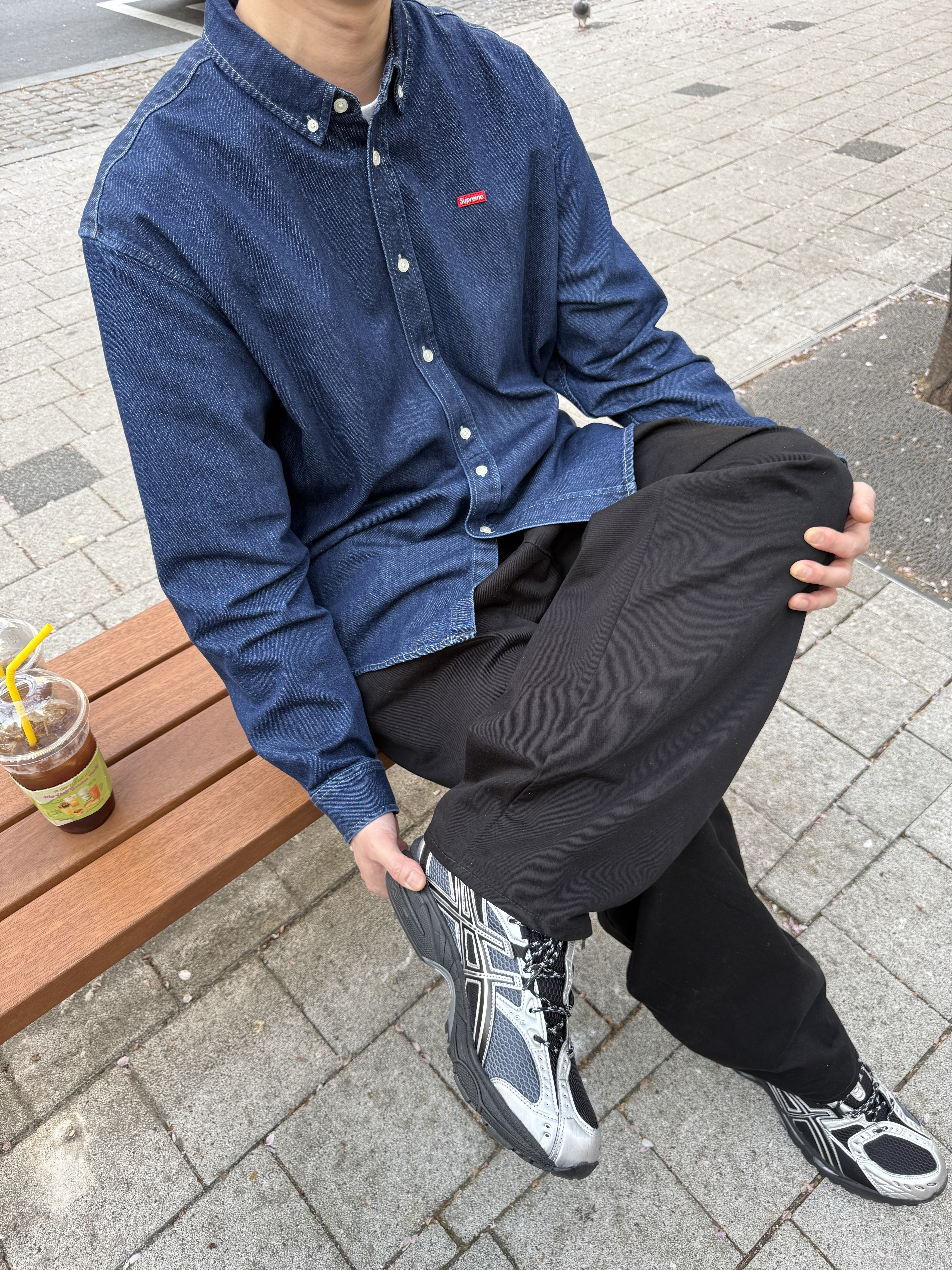 Supreme Small Box Shirt Rinsed Denim - 24FW 착용 스타일 - 3