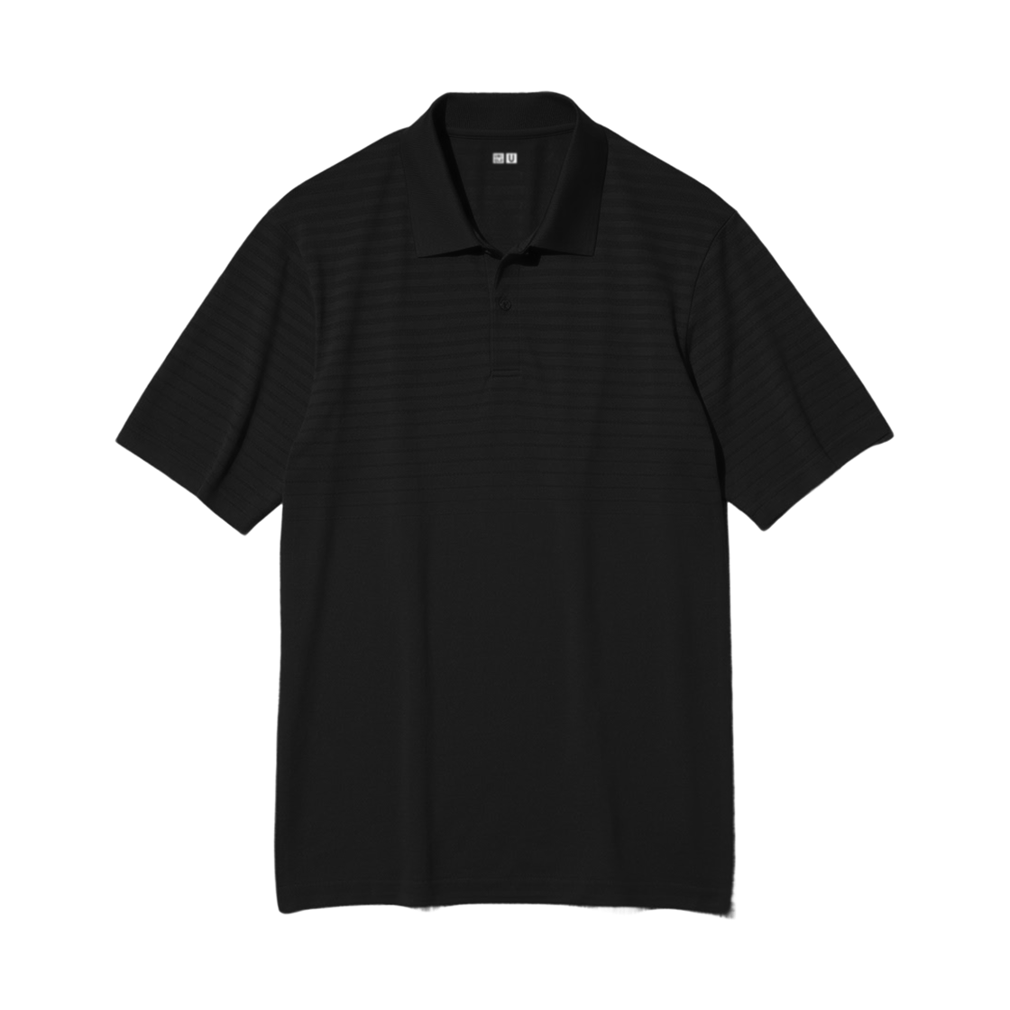 483972-09 Uniqlo Dry EX Pattern Polo Shirt Black - JP