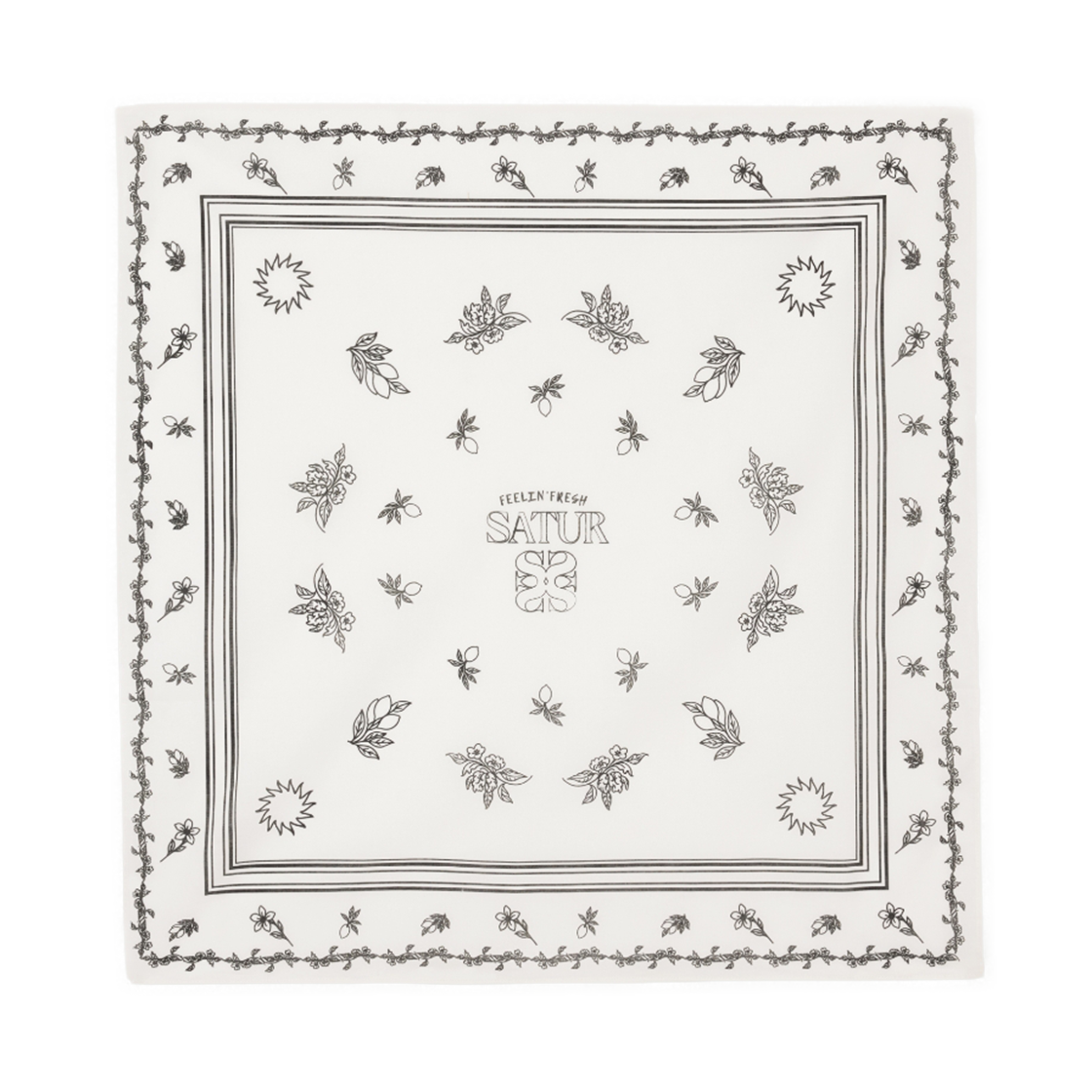 세터 그래픽 코튼 스카프 화이트(SATUR Graphic Cotton Scarf White) - 2