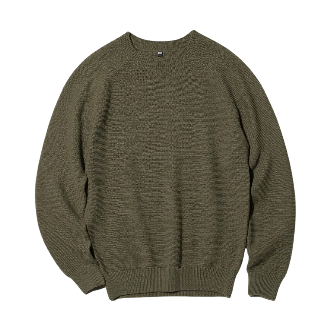 482321-57 Uniqlo Washable 3D Crewneck Sweater Olive - JP