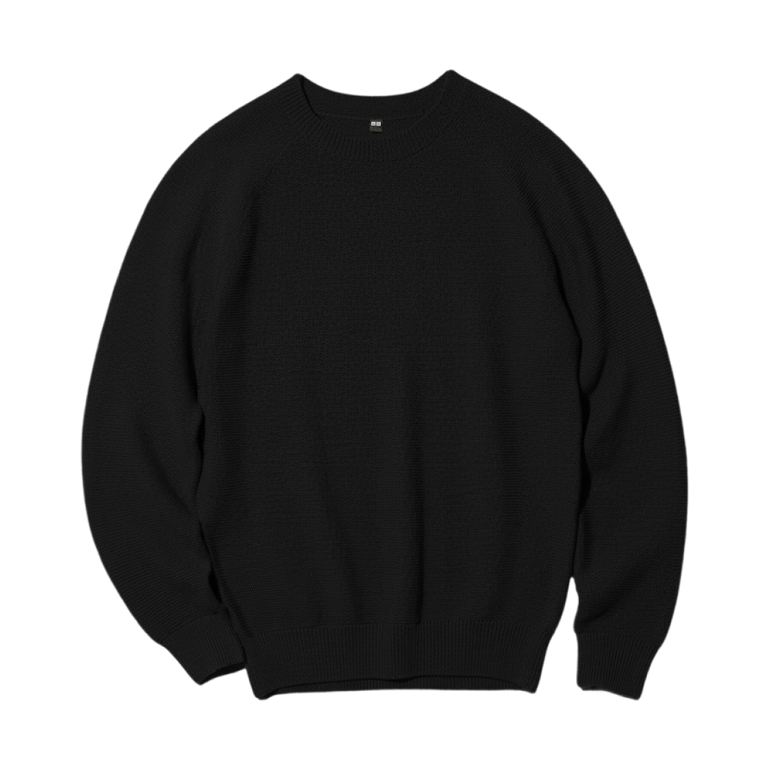 482321-09 Uniqlo Washable 3D Crewneck Sweater Black - JP