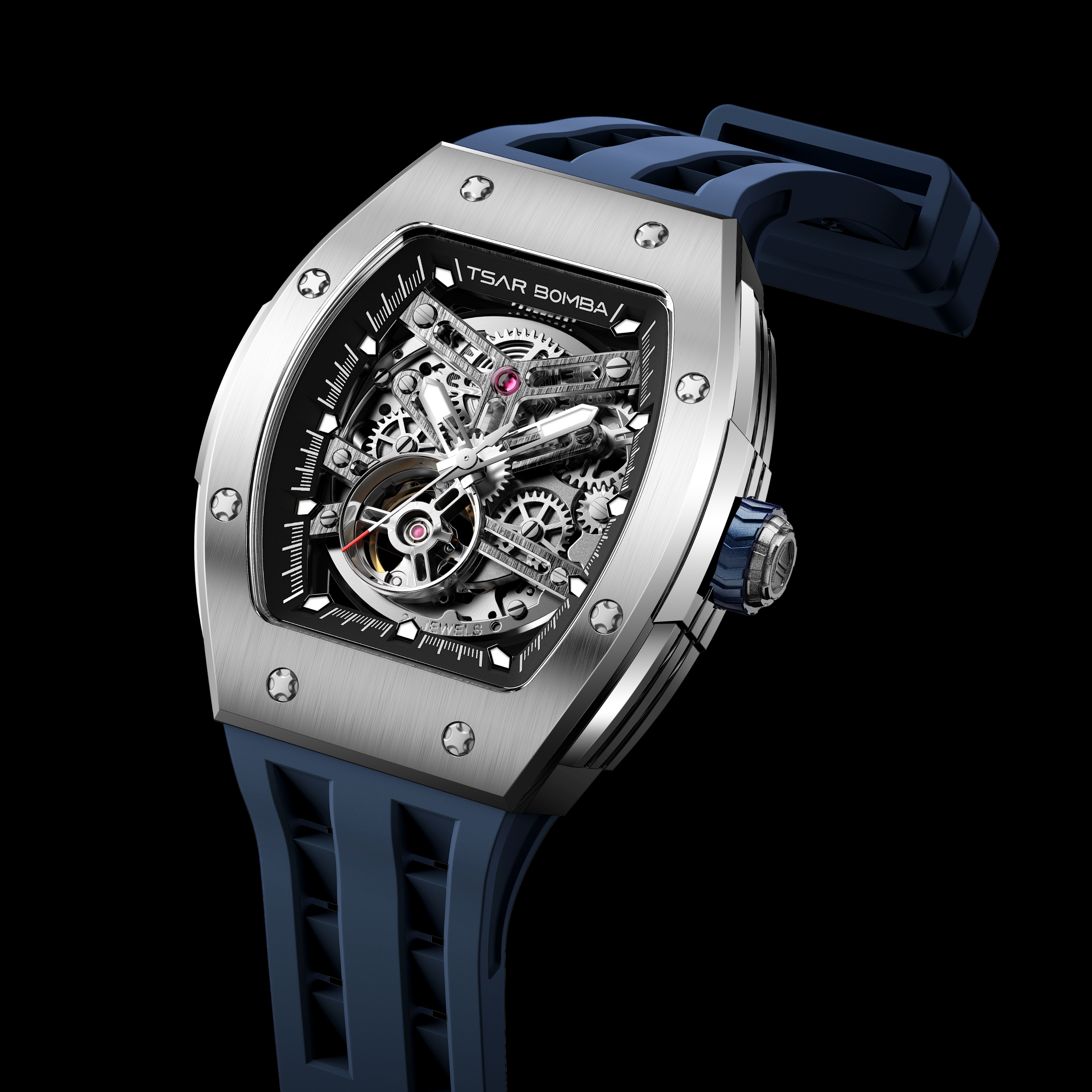 Tsar Bomba Elemental Automatic Watch TB8228A Silver Blue 착용 스타일 - 4