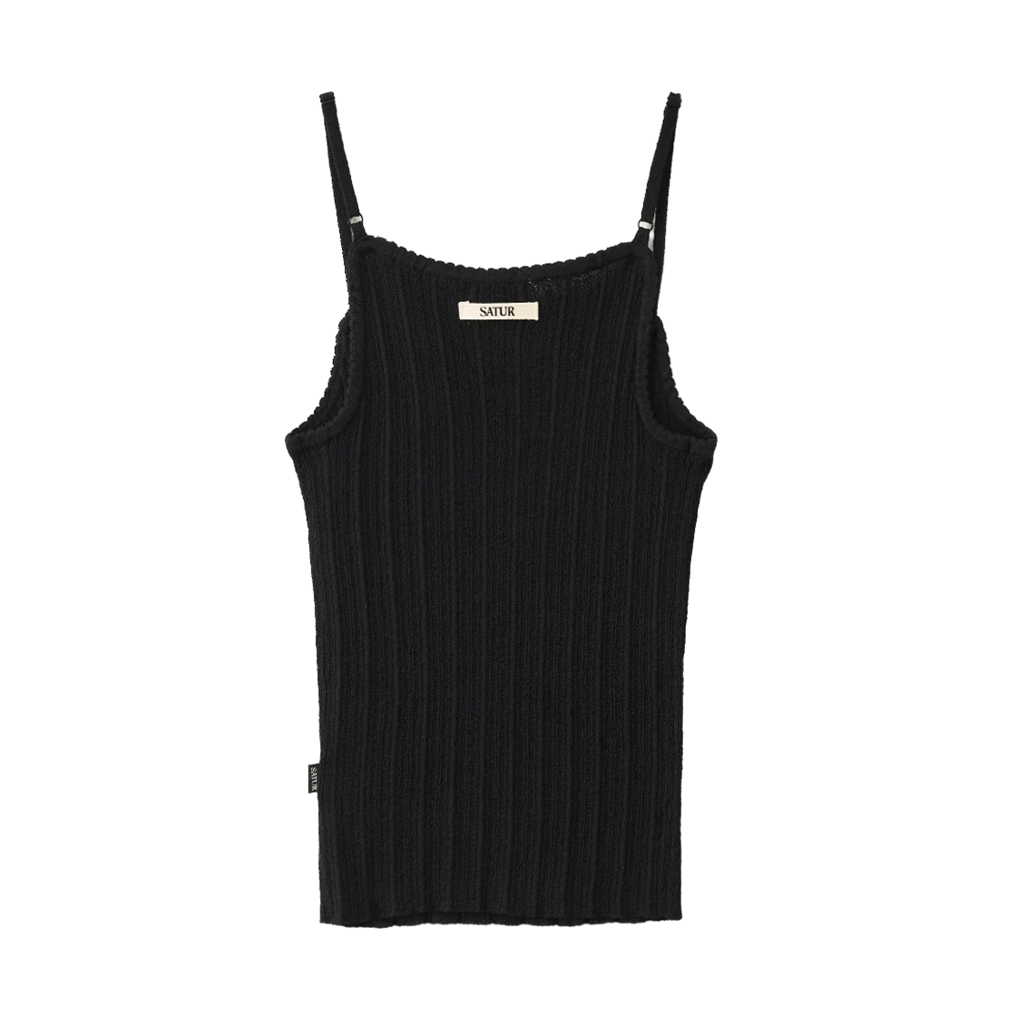 세터 우먼 골지 니트 슬리브리스 블랙(SATUR W Ribbed Knit Sleeveless Black) - 2