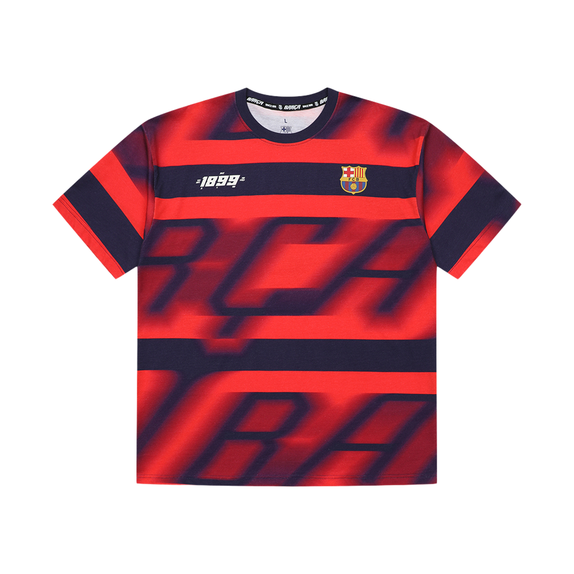 FC 바르셀로나 1899 레드 티셔츠(FC Barcelona short sleeve T-shirst with Barca print)