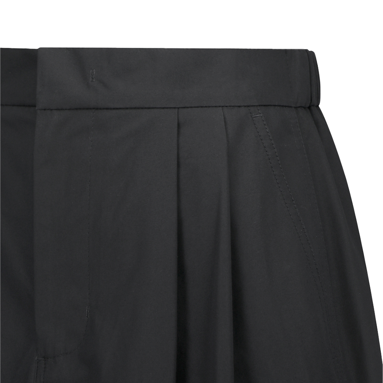 아모멘토 우먼 투 턱 와이드 쇼츠 블랙 - 26SS(Amomento Women Two Tuck Wide Shorts Black - 26SS) - 3