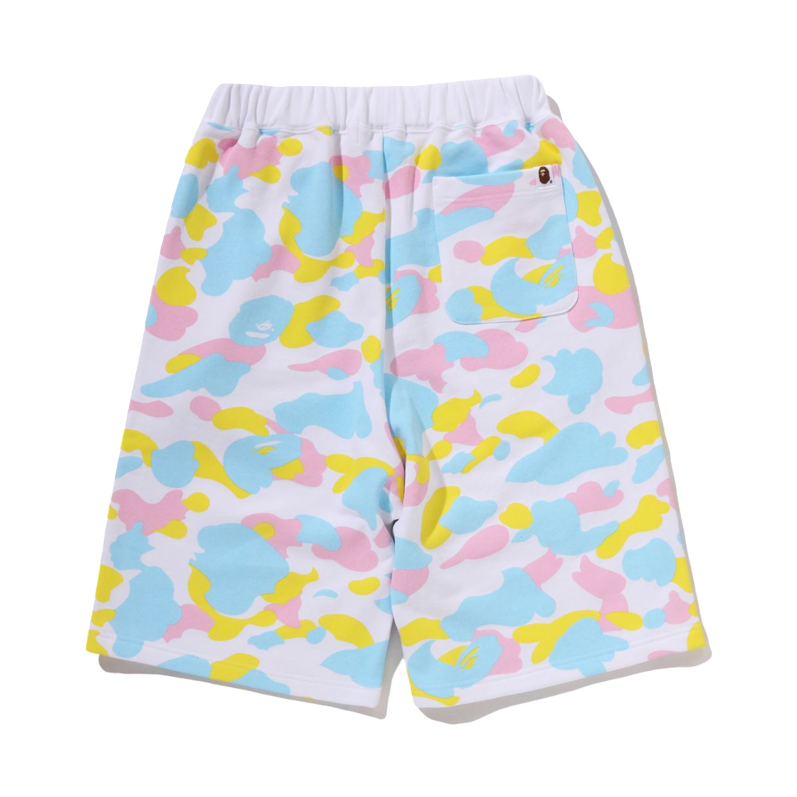(W) 베이프 뉴 멀티 카모 스웨트 쇼츠 화이트((W) BAPE New Multi Camo Sweatshorts White) - 2