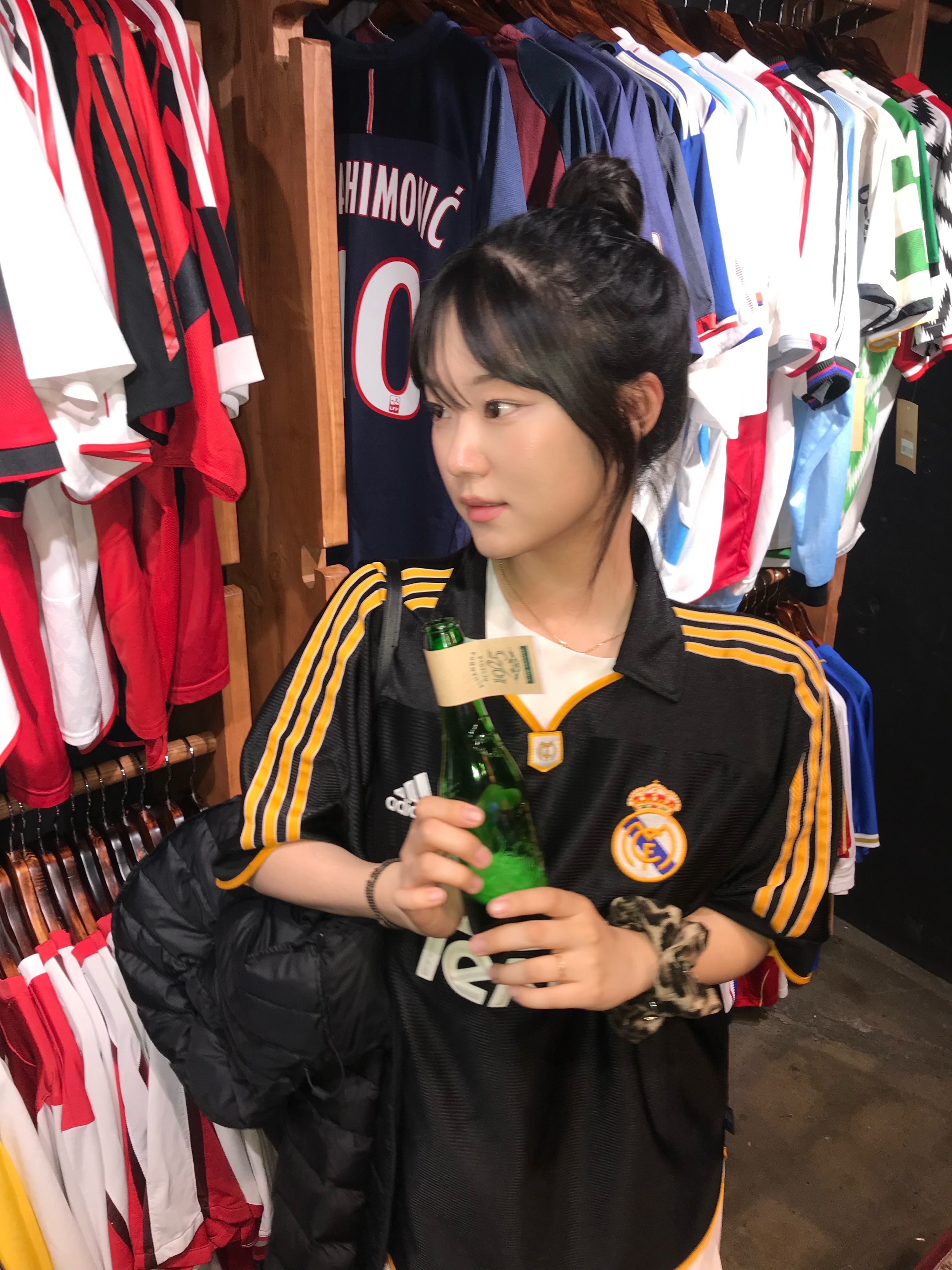 Adidas Real Madrid 99/00 Away Jersey Black - KR Sizing (Non Marking Ver.) 착용 스타일 - 2