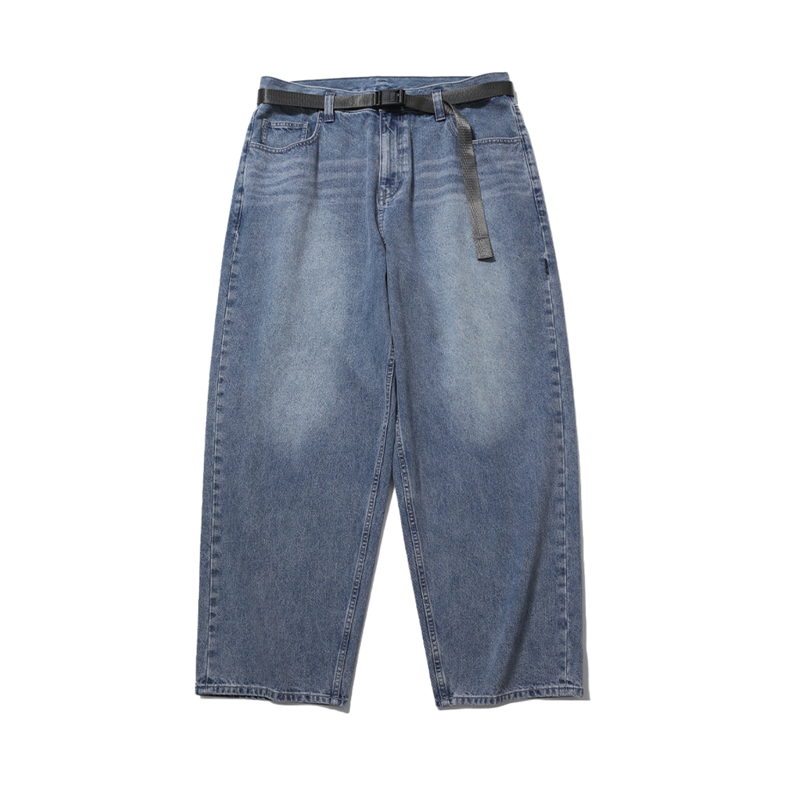 [SS26] 모이프 와이드 6P 벨트 데님 팬츠 워시드 인디고([SS26] moif Wide 6P Belted Denim Pants Washed Indigo)