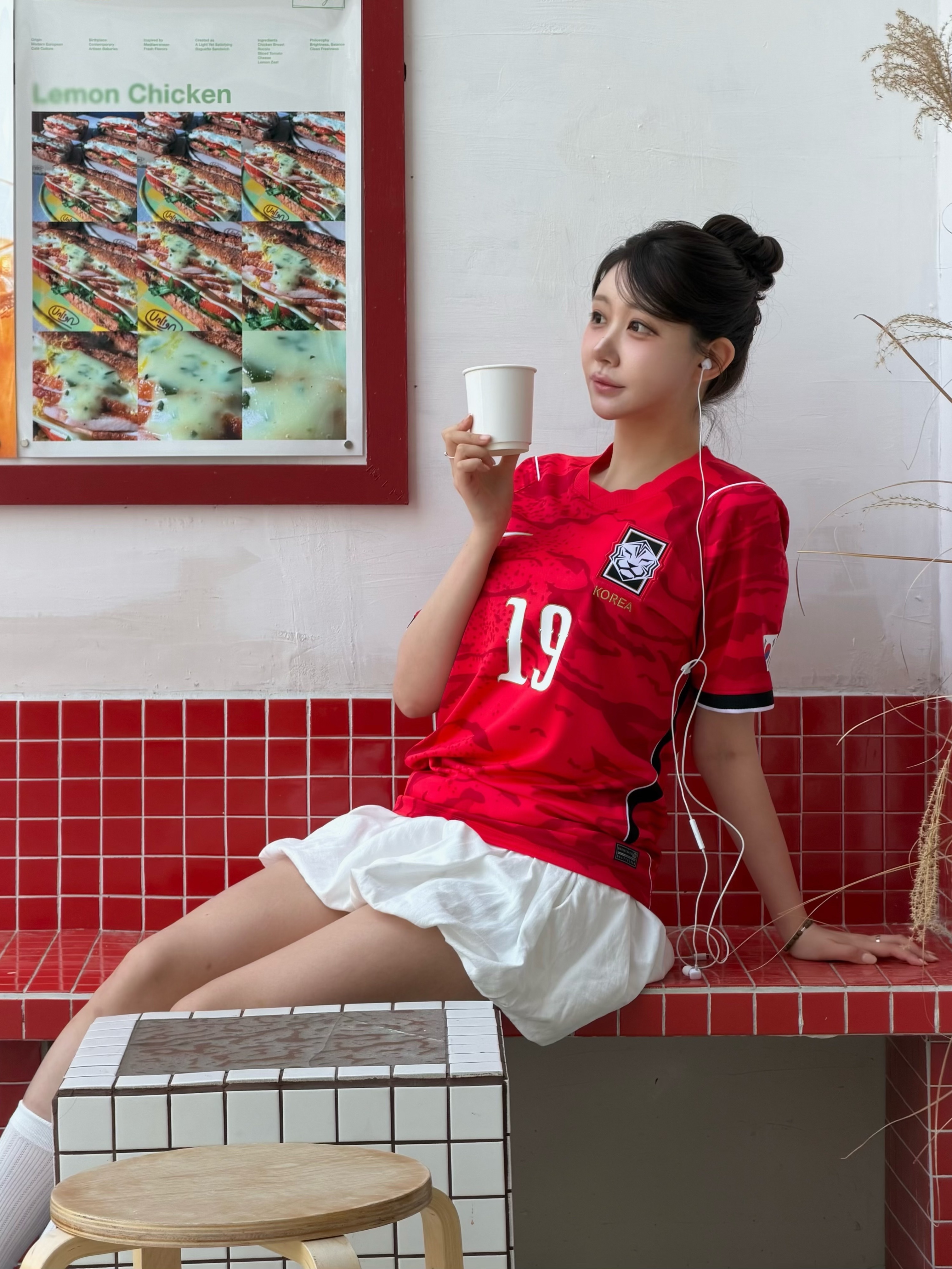 Nike Korea 2026 Stadium Home Dri-Fit Soccer Replica Jersey Global Red Black (Non Marking Ver.) 착용 스타일 - 2