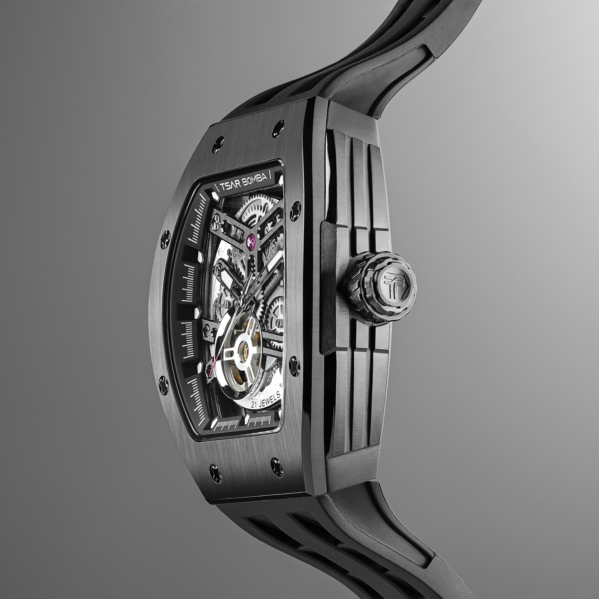 Tsar Bomba Elemental Automatic Watch TB8228A Black 착용 스타일 - 3