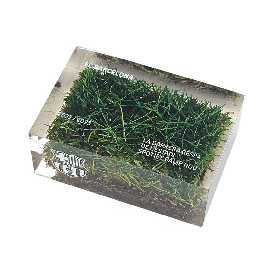 FC 바르셀로나 Camp Nou 메모리얼 그래스(FC Barcelona Methacrylate with grass from the last pitch at Spotify Camp Nou)