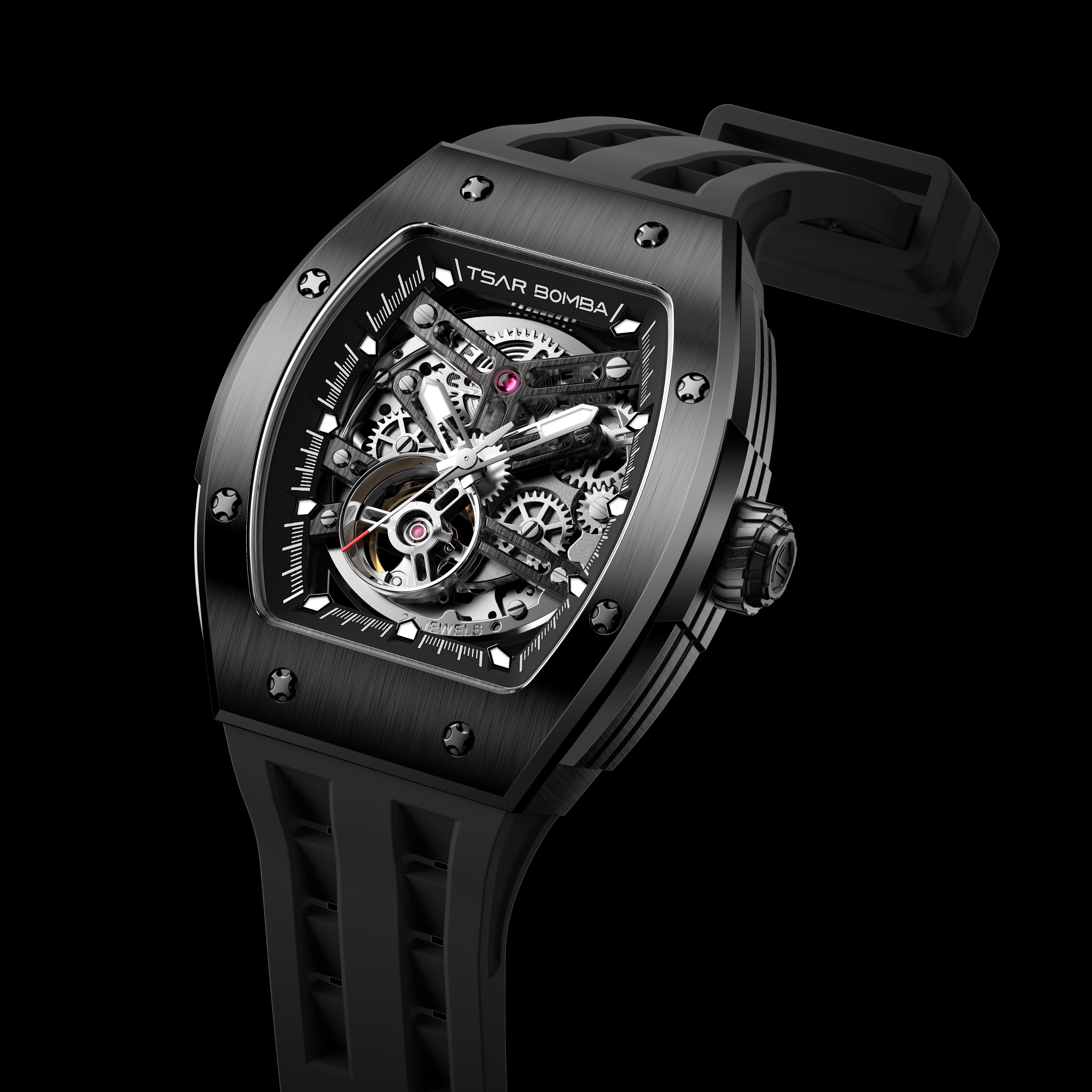 Tsar Bomba Elemental Automatic Watch TB8228A Black 착용 스타일 - 4