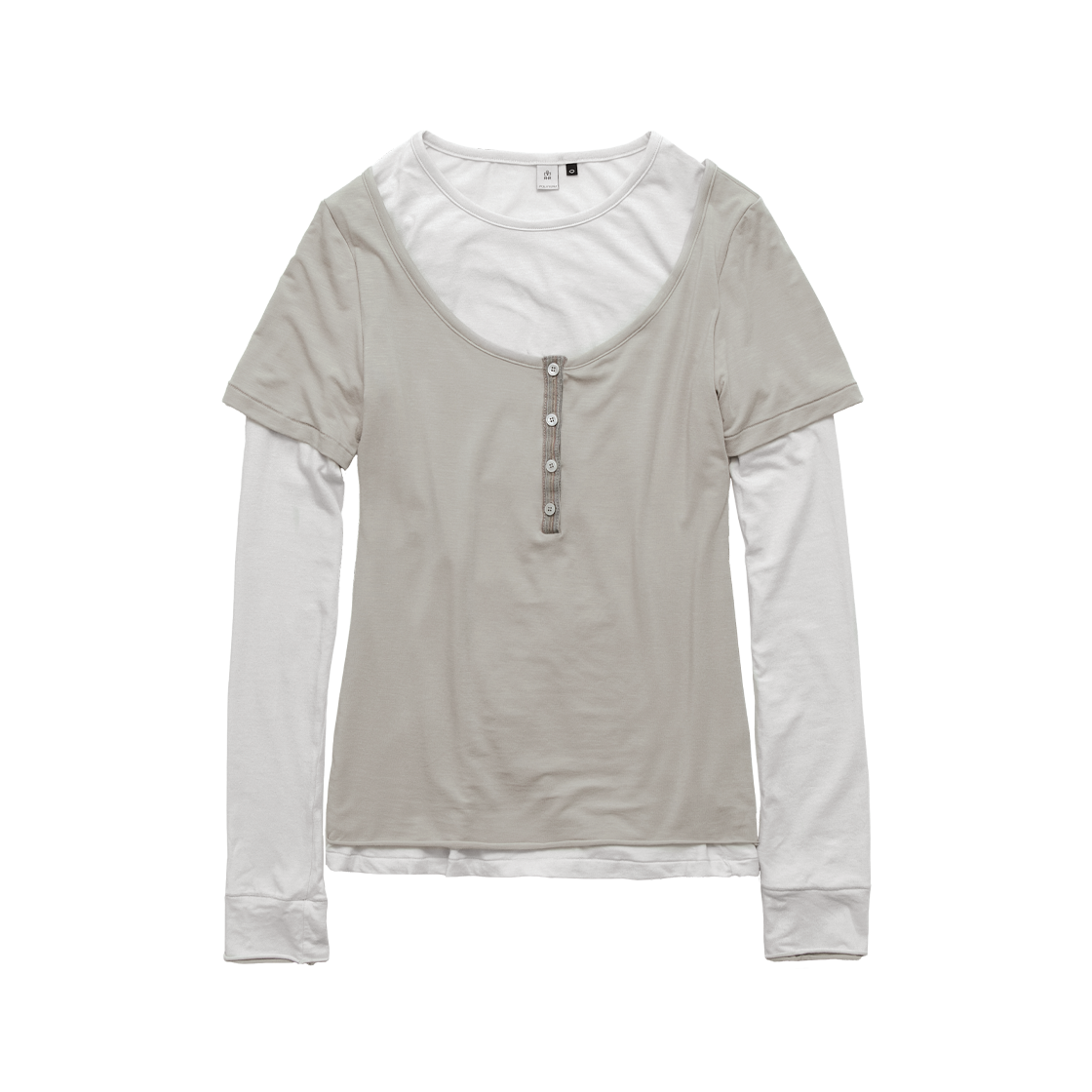 폴리테루 우먼 레이어드 롱 슬리브 베이지/에크루