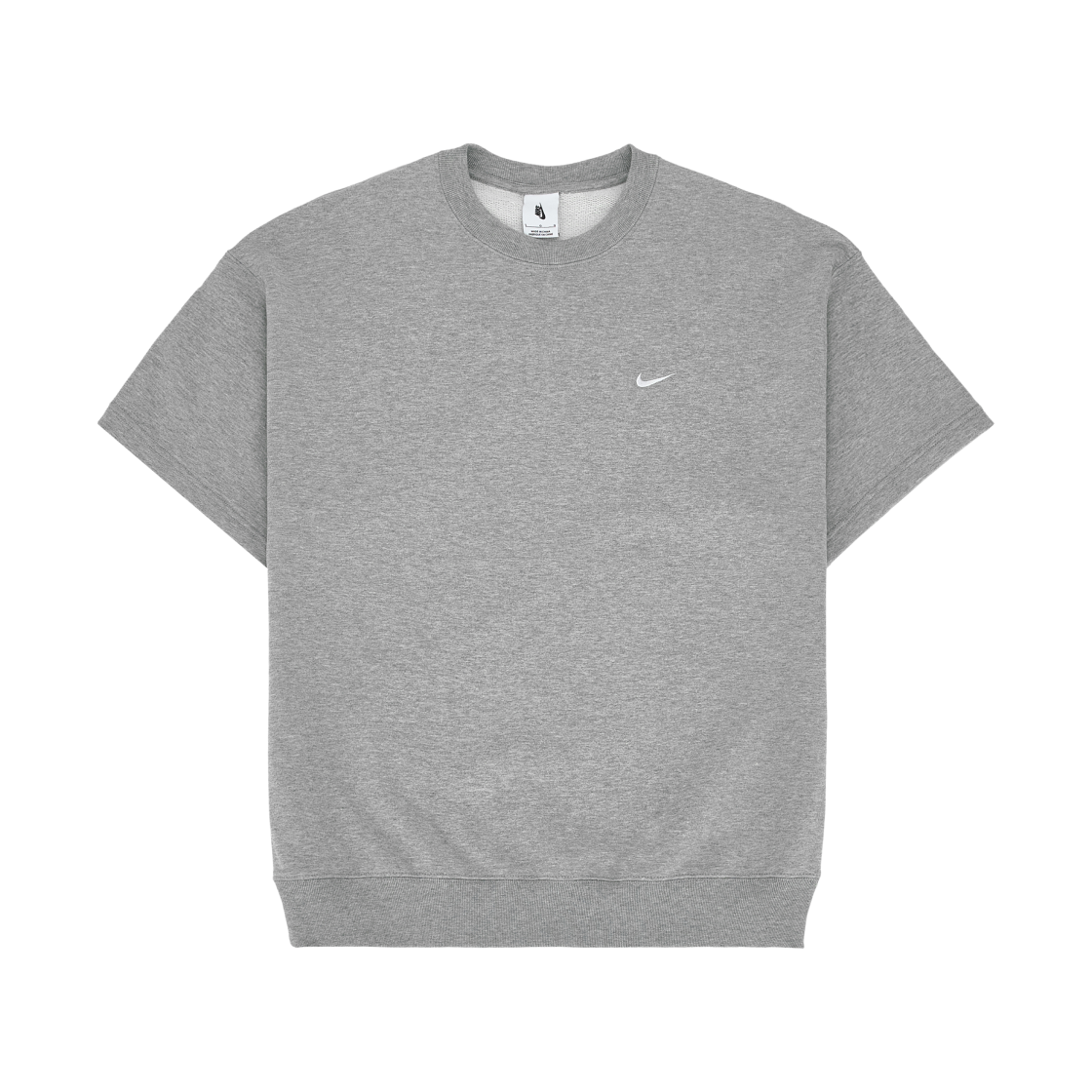 DX0881-063 Nike Solo Swoosh Short Sleeve French Terry Top Dark Grey Heather - Asia