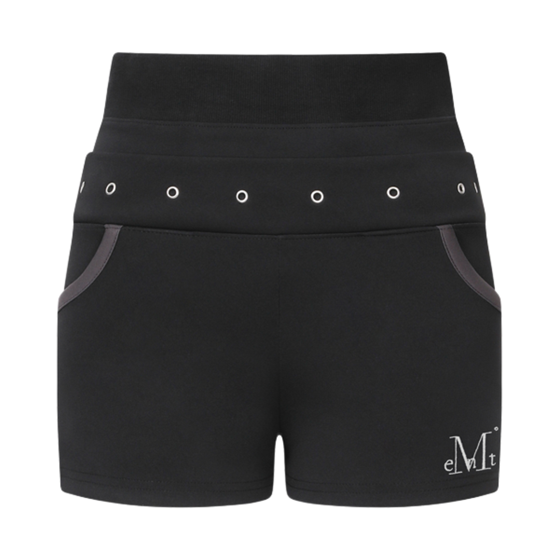 [KREAM 단독] 무센트 프렐루드 아일렛 포인트 밴딩 쇼츠 블랙([KREAM 단독] MUCENT Prelude Eyelet Point Banding Shorts Black) - 1