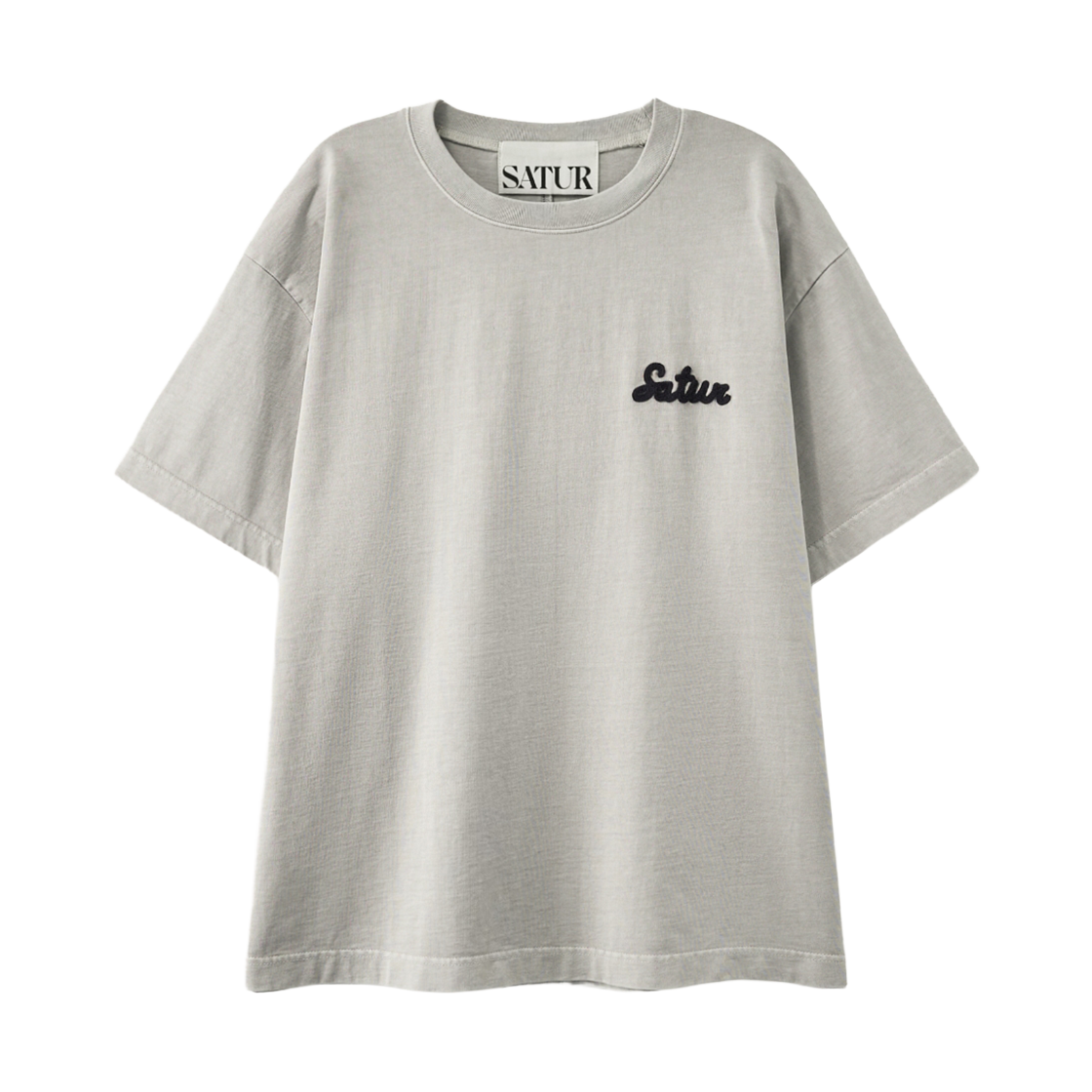 세터 플로잉 스몰 로고 다이드 반팔 티셔츠 그레이(SATUR Flowing Small Logo Dyed T-Shirt Gray) - 1