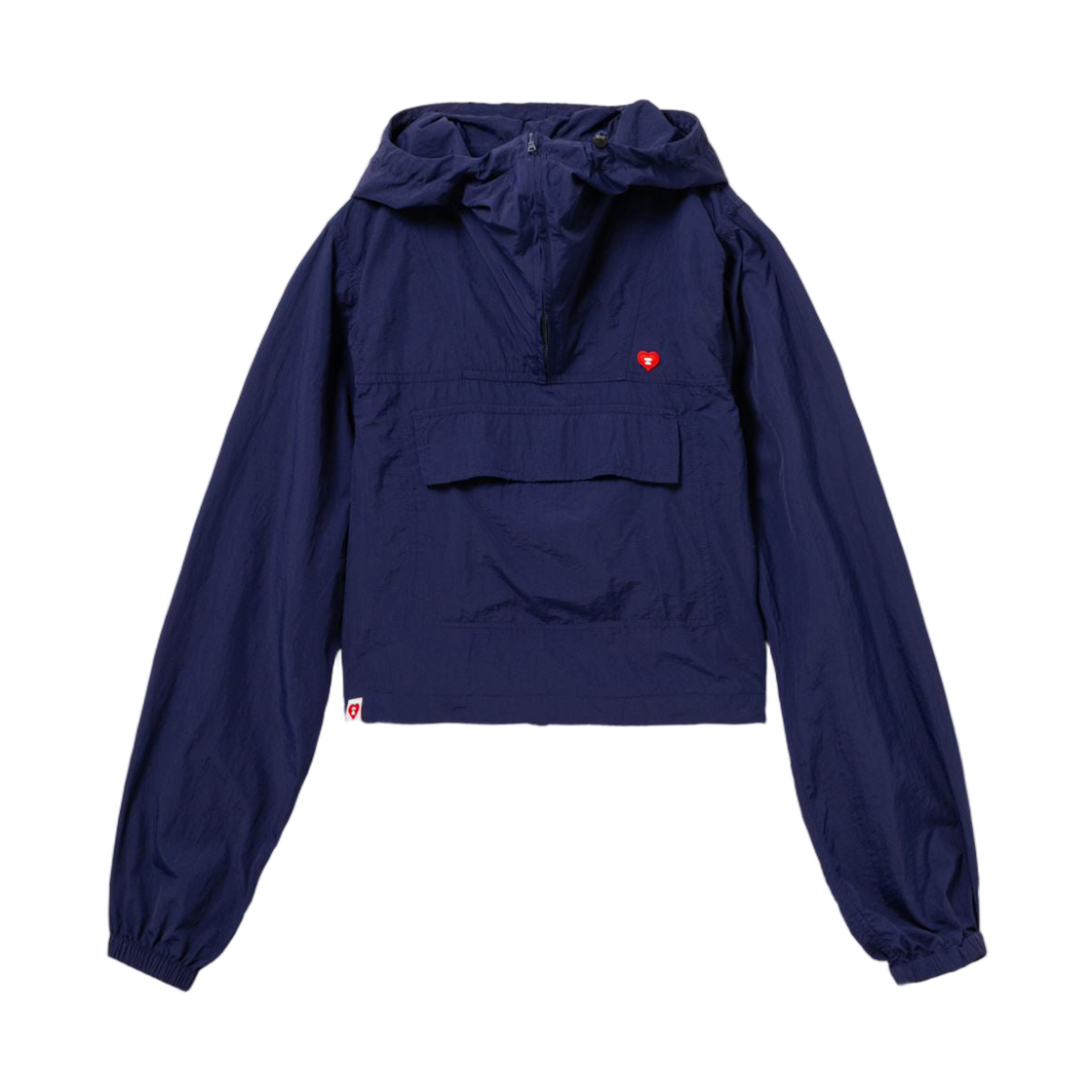 (W) 베이프 실리콘 뱃지 나일론 아노락 네이비((W) BAPE Silicon Badge Nylon Anorak Navy) - 1