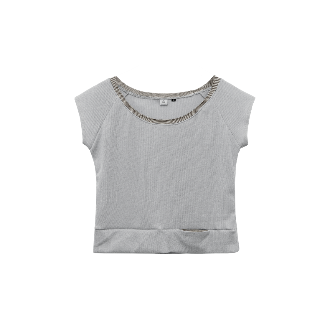 폴리테루 우먼 피크 포켓 티 라이트 그레이