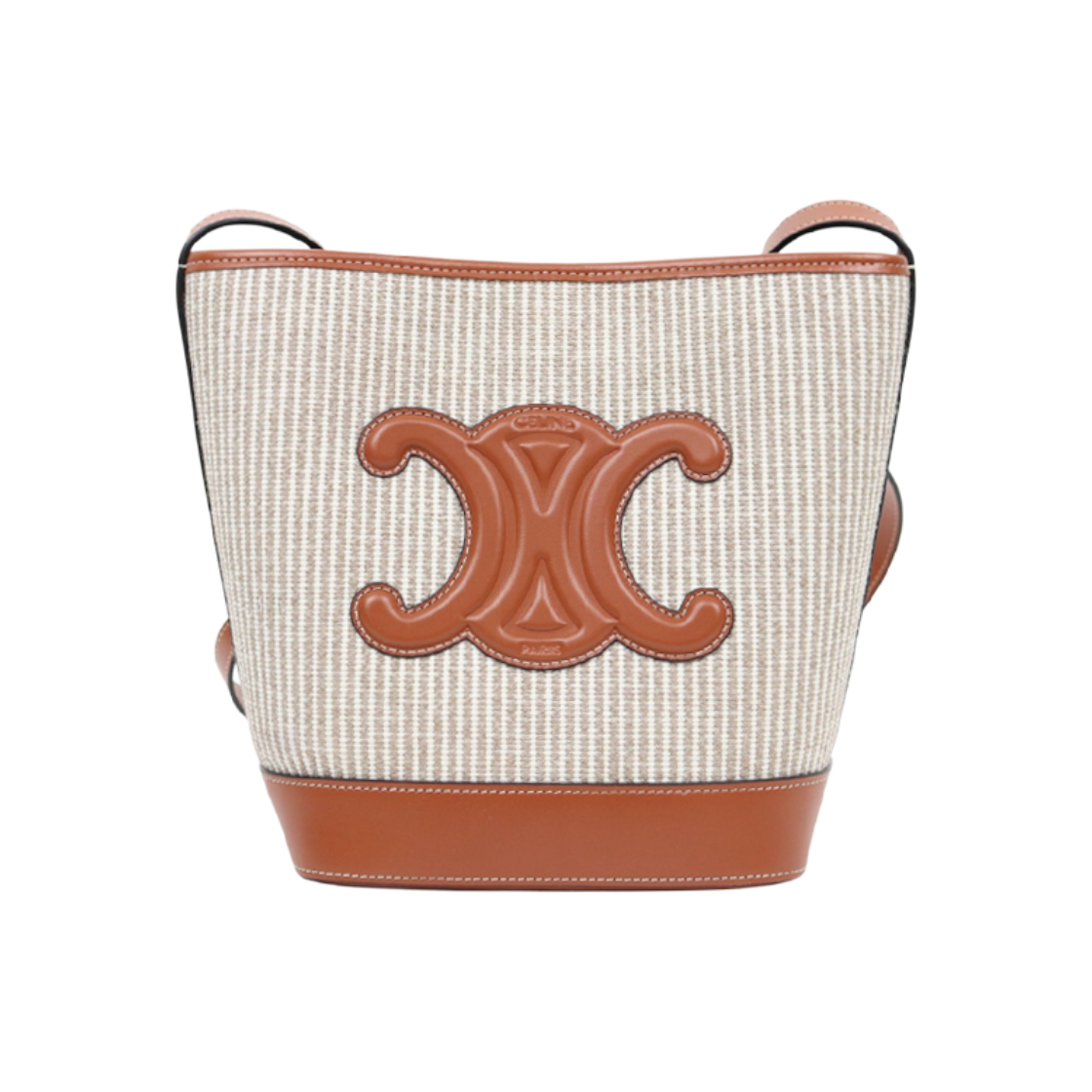 IT7GT6TSJ2QD Celine Beige Triomphe Bucket Shoulder Bag C-A54425