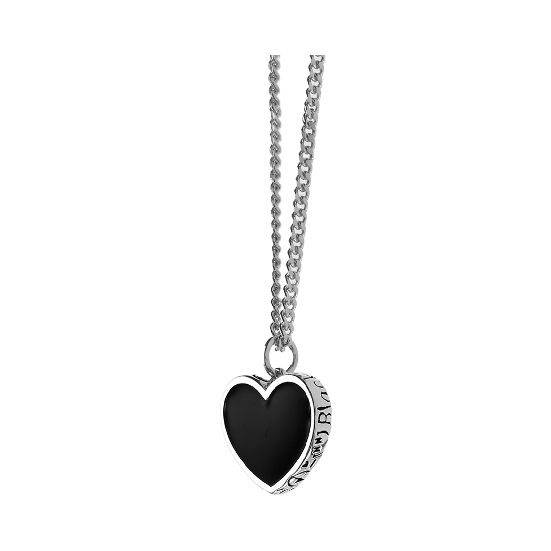 논논 블랙 러브 넥클리스 silver925 (두들)(Nonenon Black Love Necklace Silver925 (Doodle)) - 2