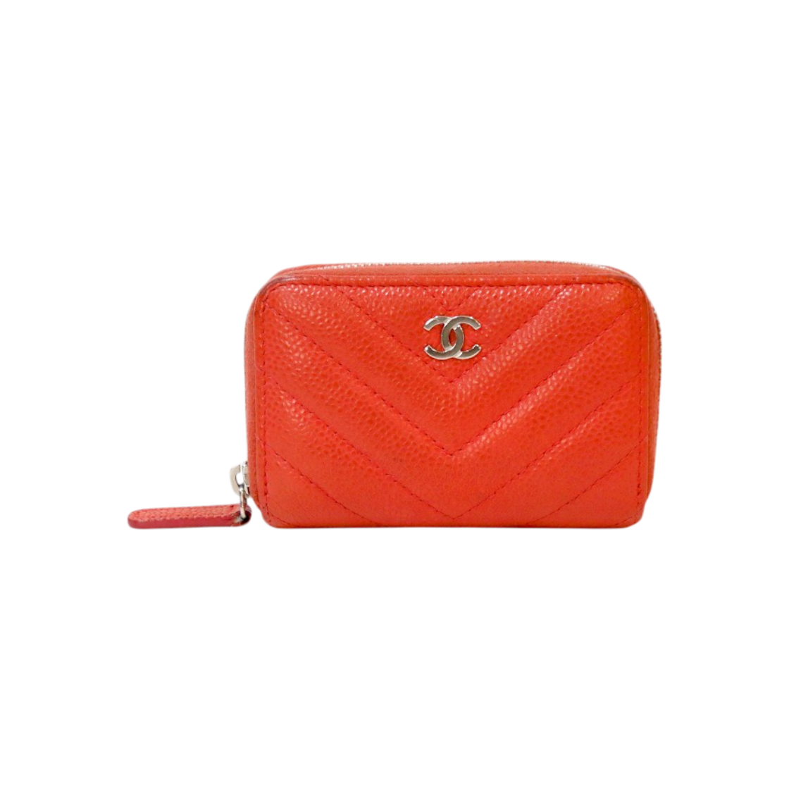 샤넬 코랄 캐비어스킨 지퍼 카드 지갑 C-B53578(Chanel Coral Caviar Zip Card Wallet C-B53578)