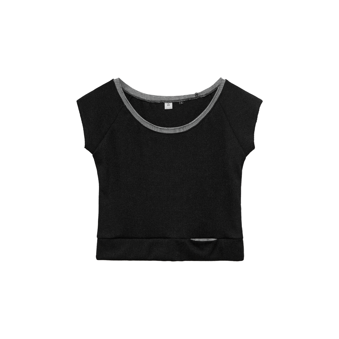 폴리테루 우먼 피크 포켓 티 블랙(Polyteru Women Peek Pocket Tee Black)