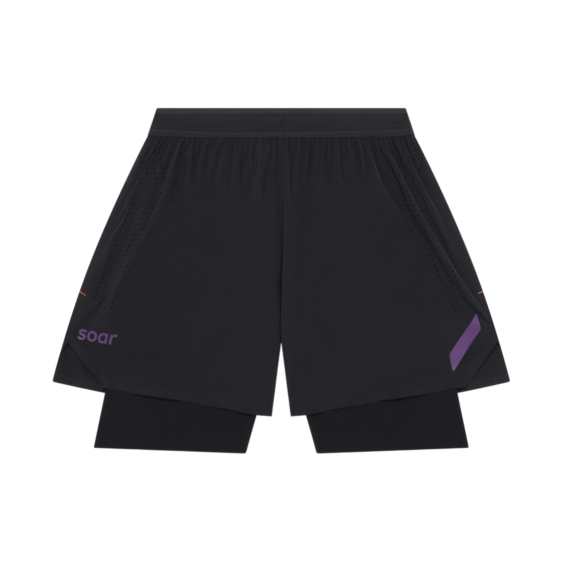소어 러닝 듀얼 런 쇼츠 블랙 퍼플(Soar Running Dual Run Shorts Black Purple)