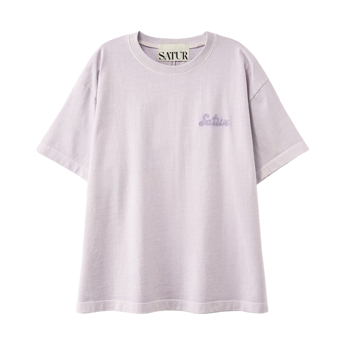 SA262UTS07LVE0 SATUR Flowing Small Logo Dyed T-Shirt Lavender