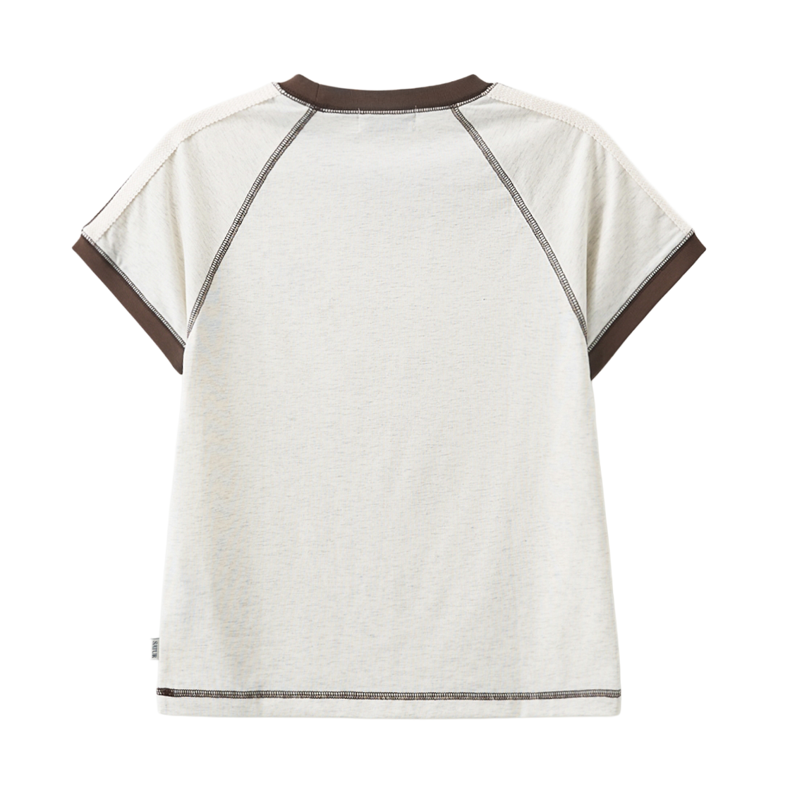 세터 우먼 로턴 스티치 링거 반팔 티셔츠 오트밀(SATUR W Lawton Stitch Ringer T-Shirt Oatmeal) - 2