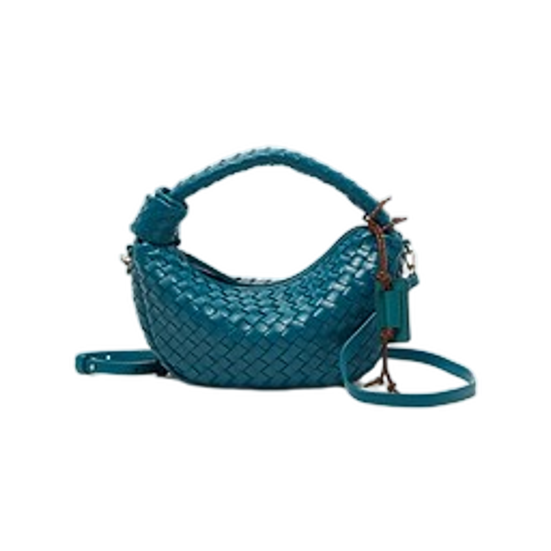 쿠론 포제르 보우 우븐 크로스 25 틸 블루(Couronne Faugeres Bow Woven Cross 25 Teal Blue)
