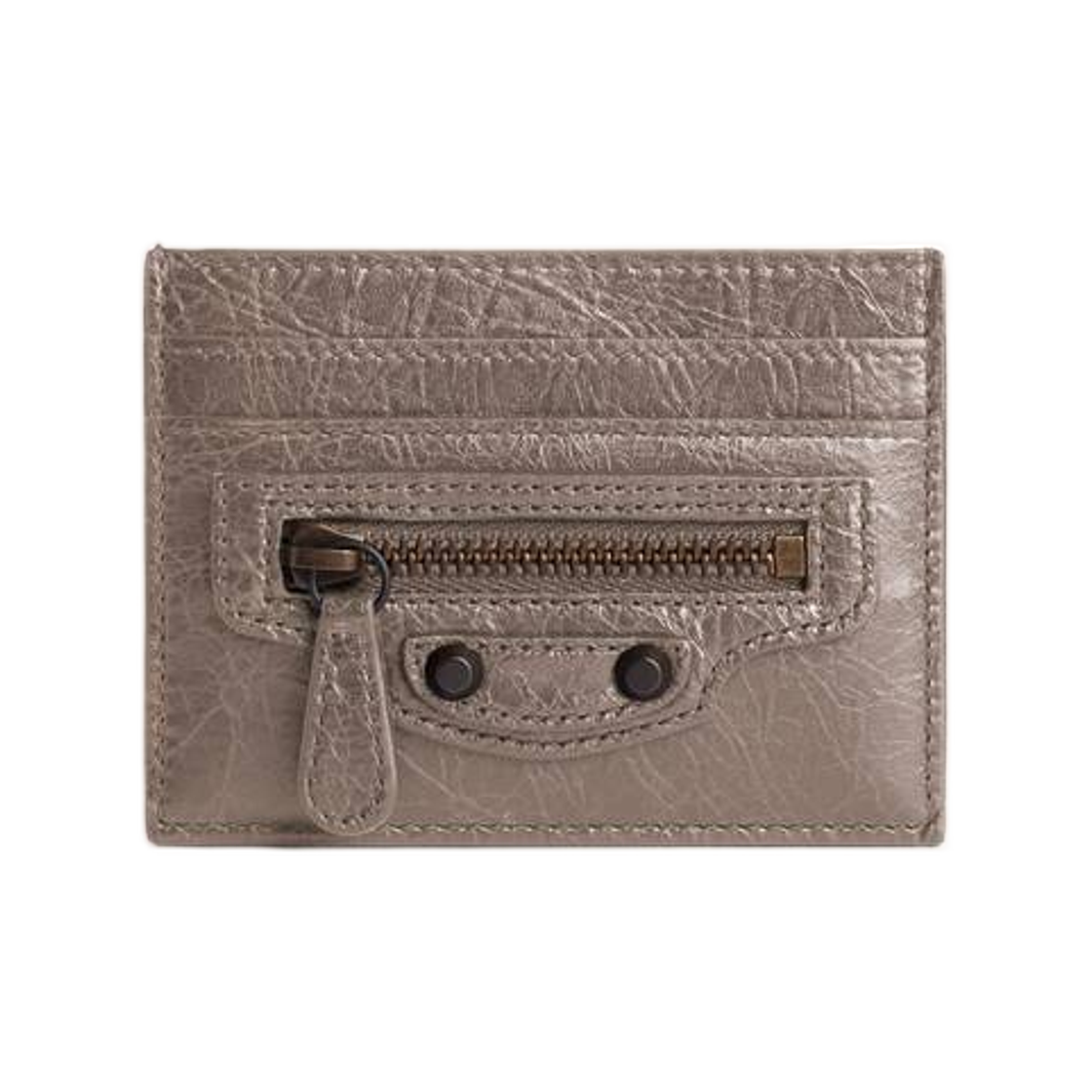 8106062ABFY5848 Balenciaga Le City Card Holder In Dark Noix