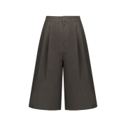 Amomento Women Two Tuck Wide Shorts Brown - 26SS