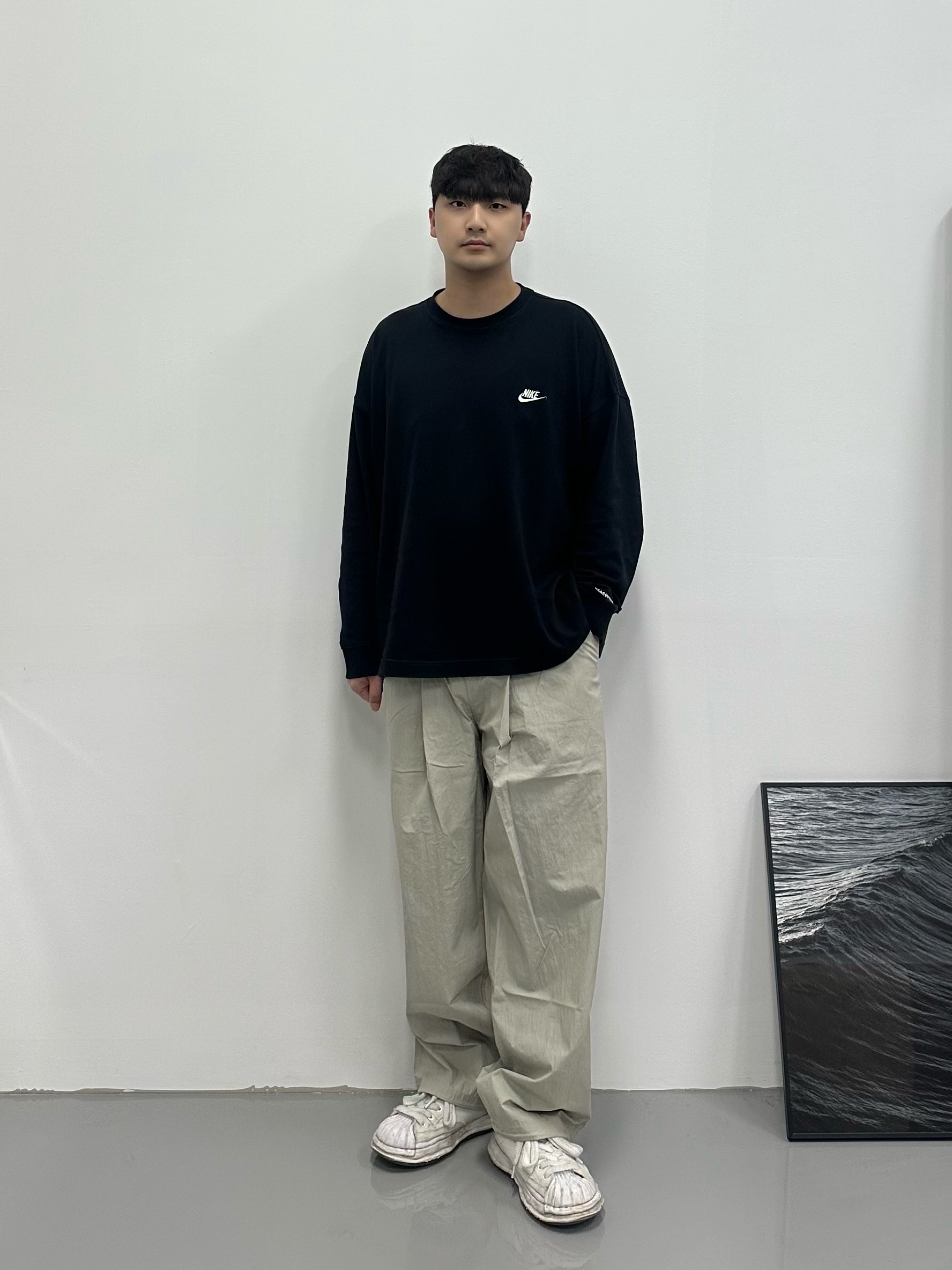 Nike x Peaceminusone LS T-Shirt Black (DR0098-010) 착용 스타일 - 1