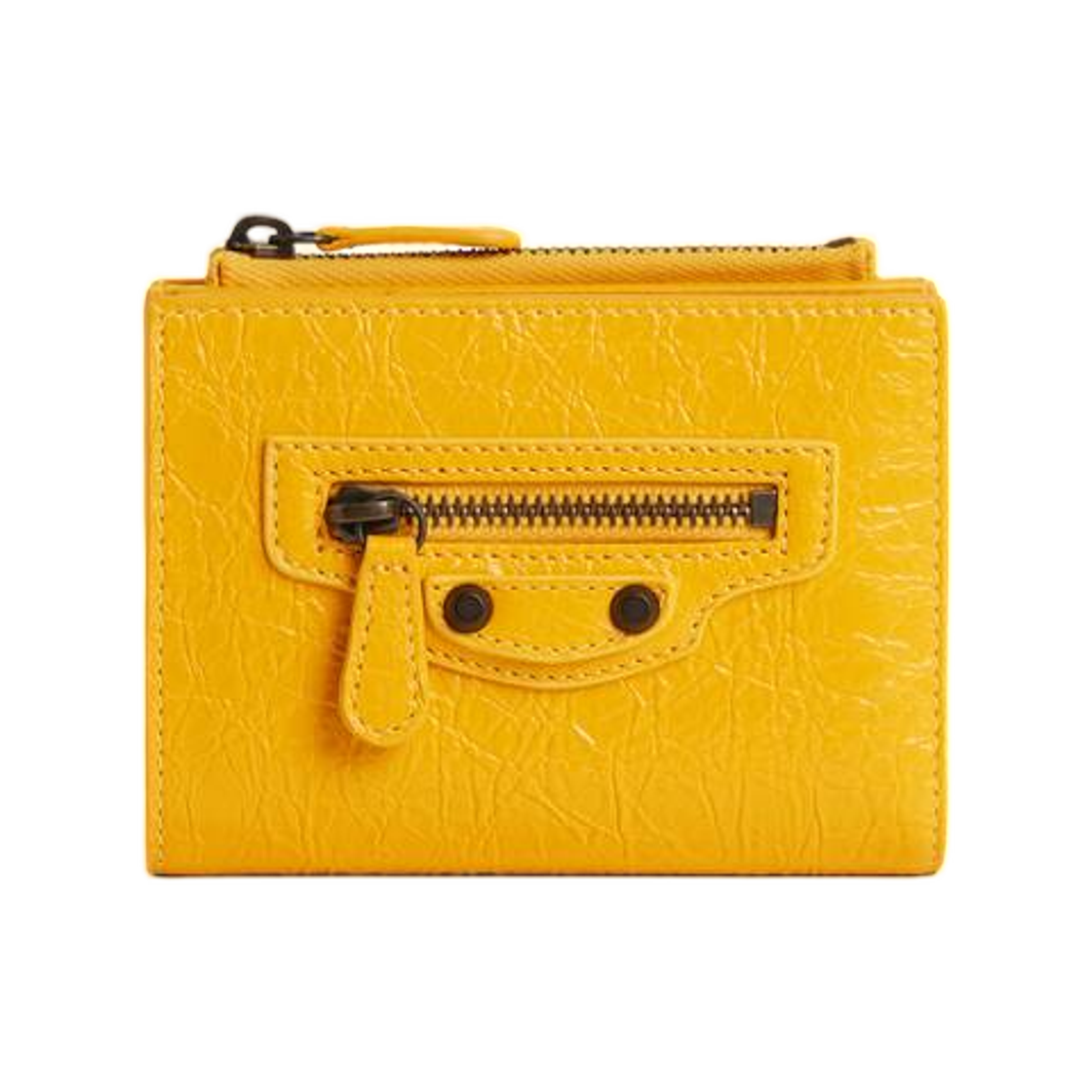 8463602ABFY7014 Balenciaga Le City Bifold Wallet In Marge Yellow