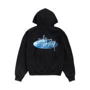 Stussy Wave Oval Hoodie Black