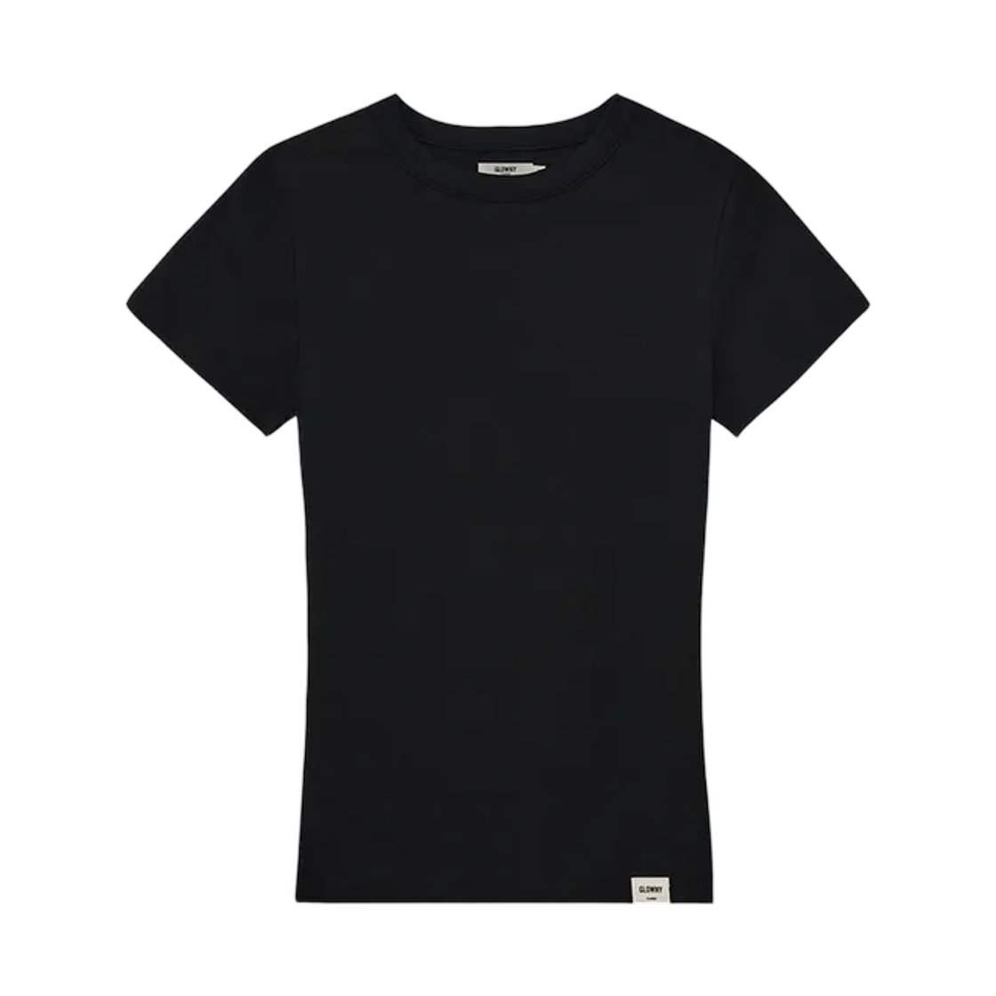 (W) 글로니 G 클래식 피티드 티셔츠 블랙((W) Glowny G Classic Fitted T-Shirt Black)