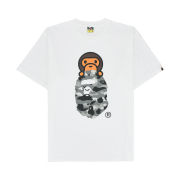 BAPE 1st Camo Milo on Ape Head T-Shirt White Gray