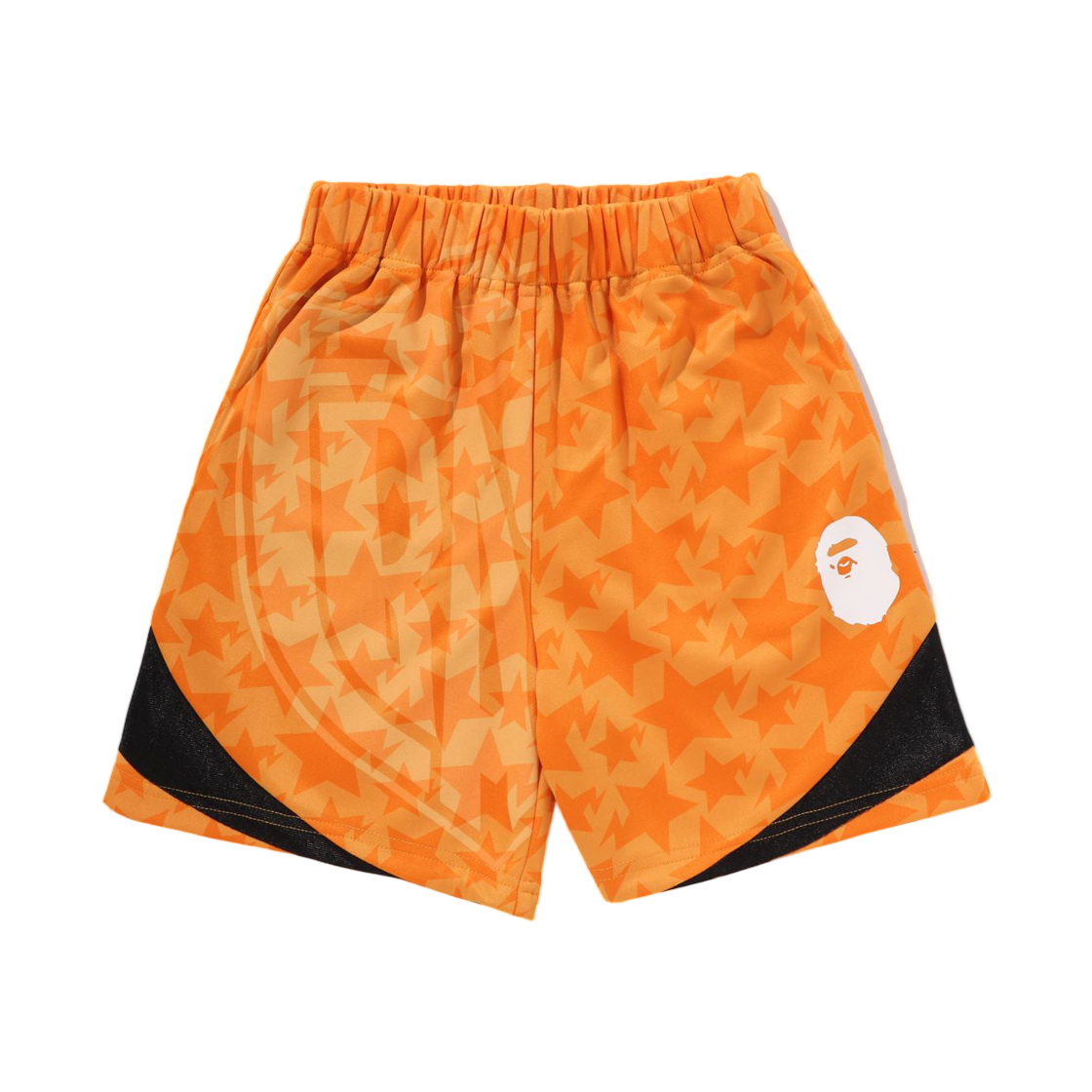 (키즈) 베이프 스타 올오버 사커 게임 쇼츠 오렌지((Kids) BAPE Sta Allover Soccer Game Shorts Orange)