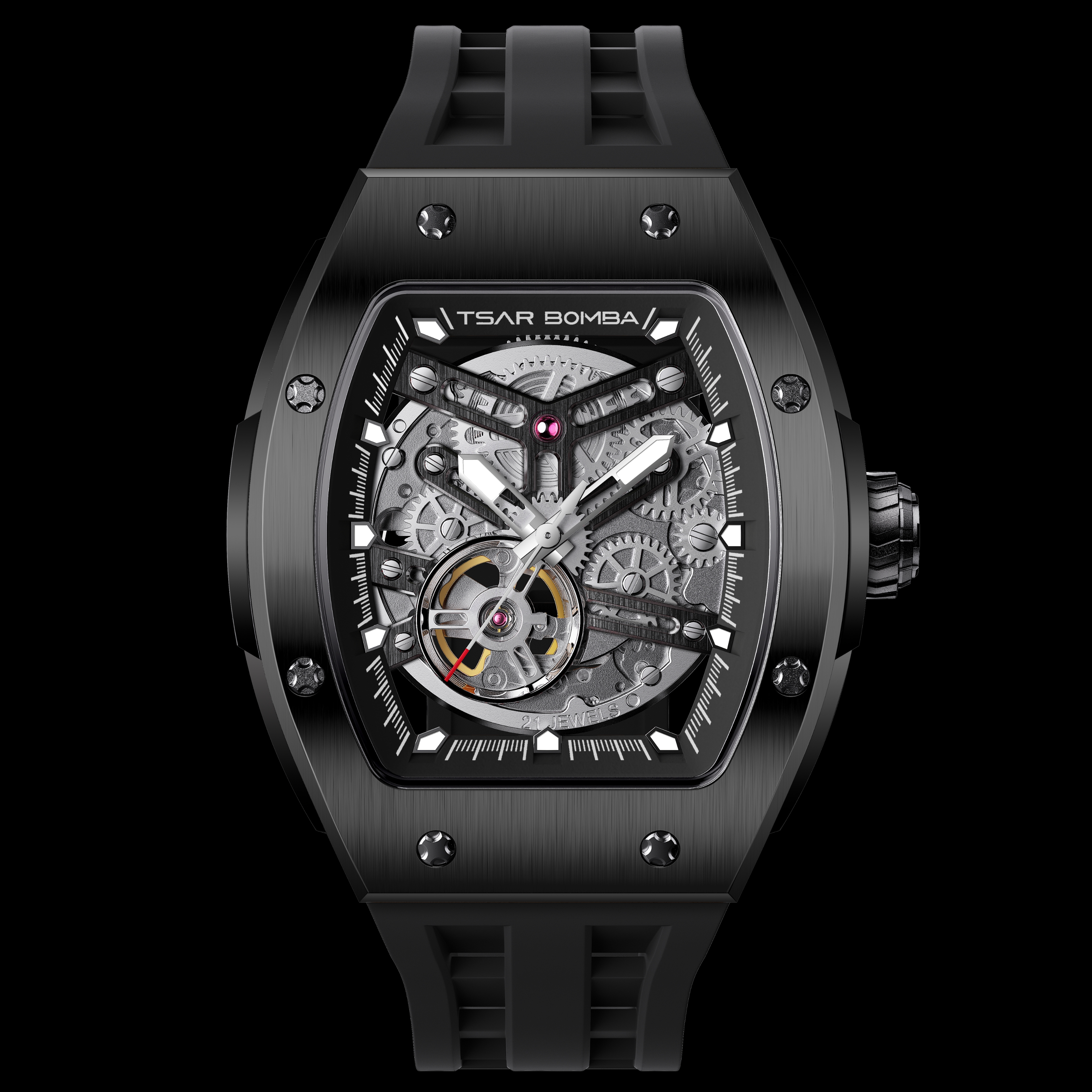 Tsar Bomba Elemental Automatic Watch TB8228A Black 착용 스타일 - 1