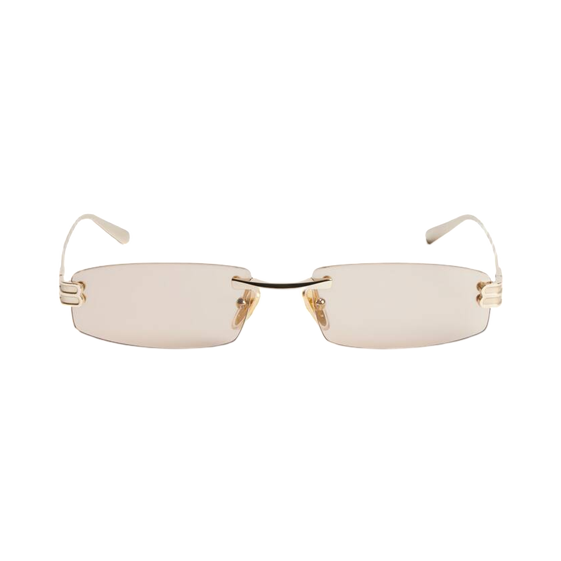 858888T00059269 Balenciaga Gossip Rectangle S Sunglasses In Light Gold Brown